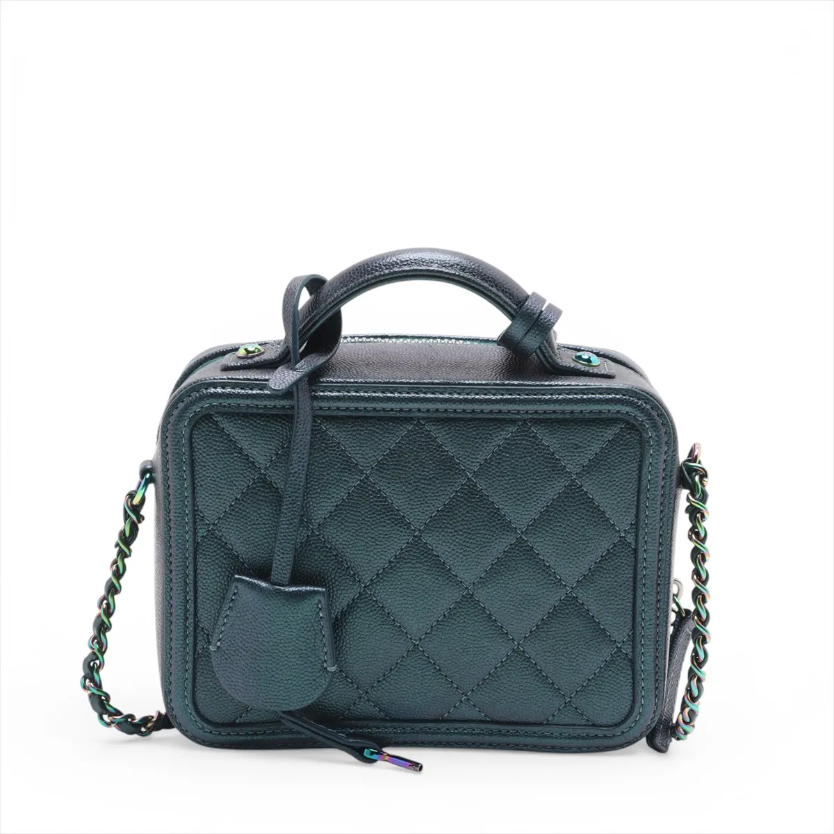 CC Filigree Caviar Skin 2WAY Handbag Green Rainbow Hardware 26412592 26th Series — view 2