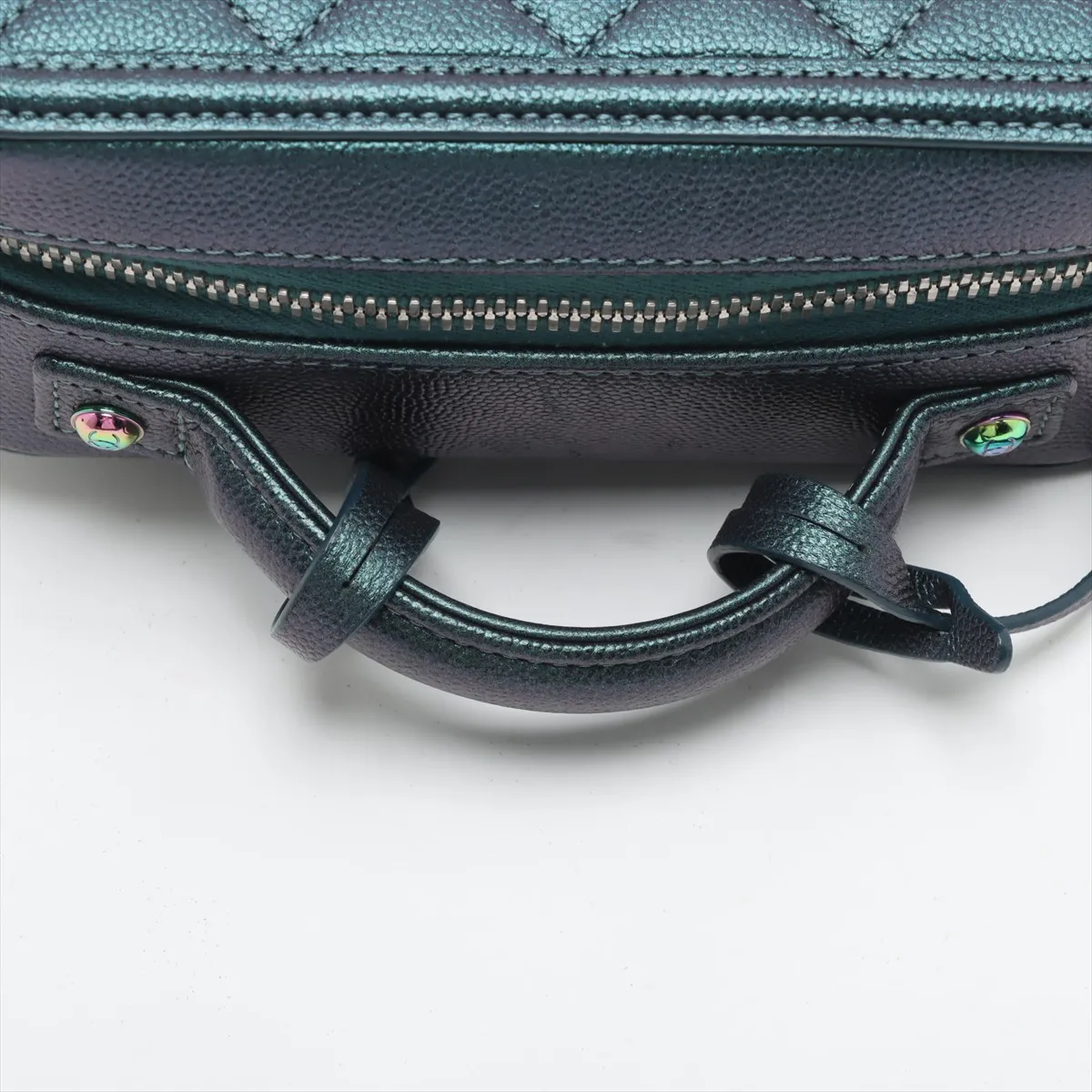 CC Filigree Caviar Skin 2WAY Handbag Green Rainbow Hardware 26412592 26th Series — view 5