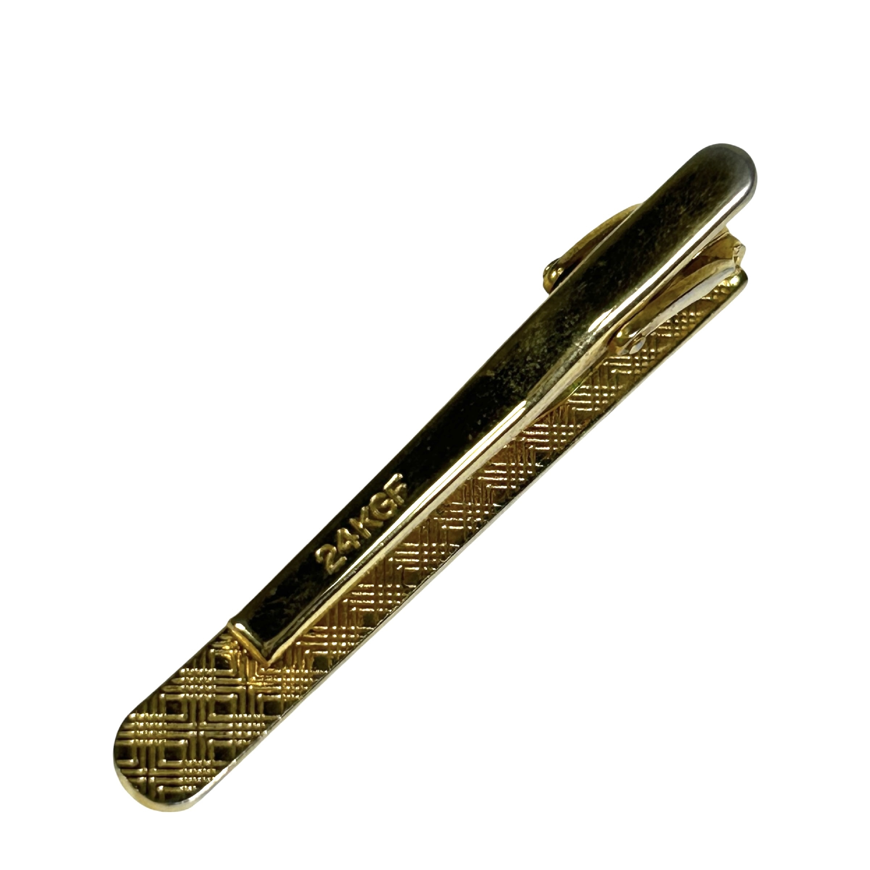Interlocking G Old Gucci 24KGF Tie Pin Tie Bar Gold Tone Metal Material Men's Tie Clip/Cufflinks — view 4