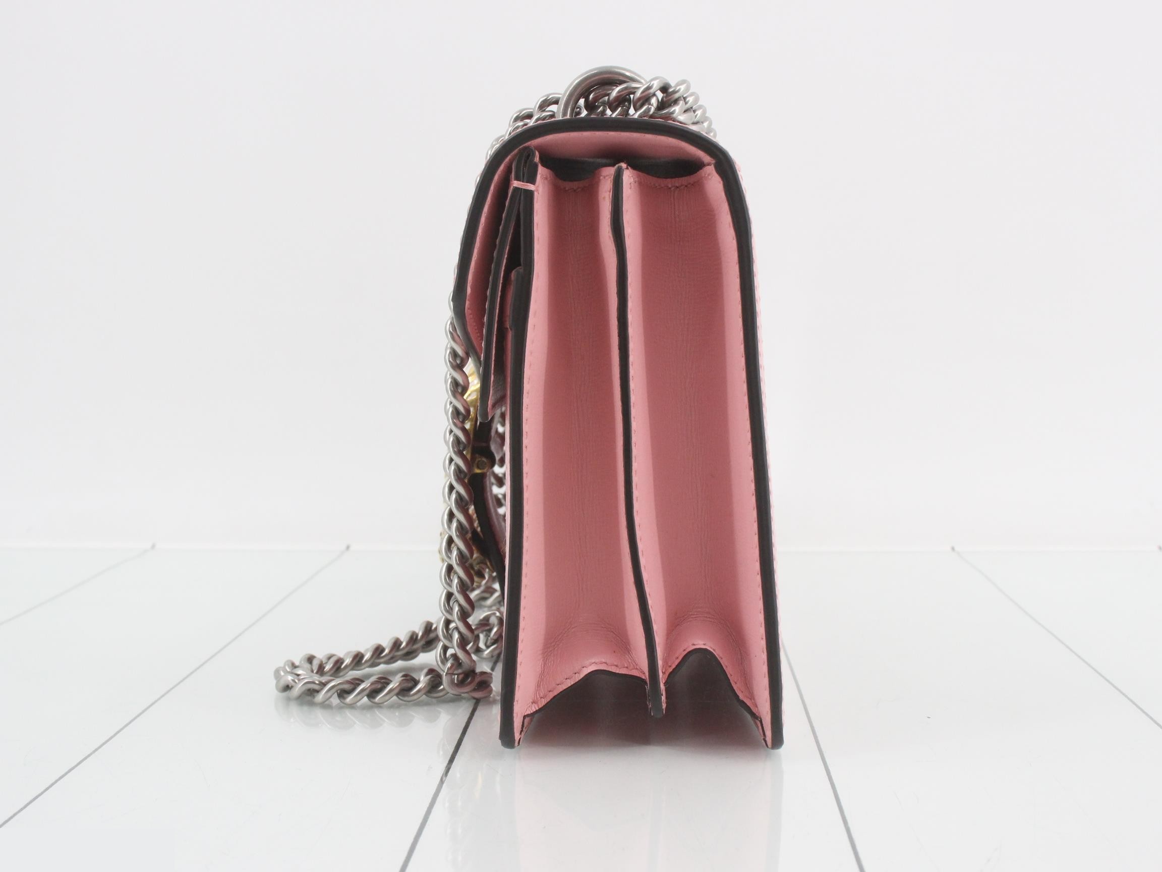 Chain shoulder bag, Dionysus, bicolor, red and pink — view 3