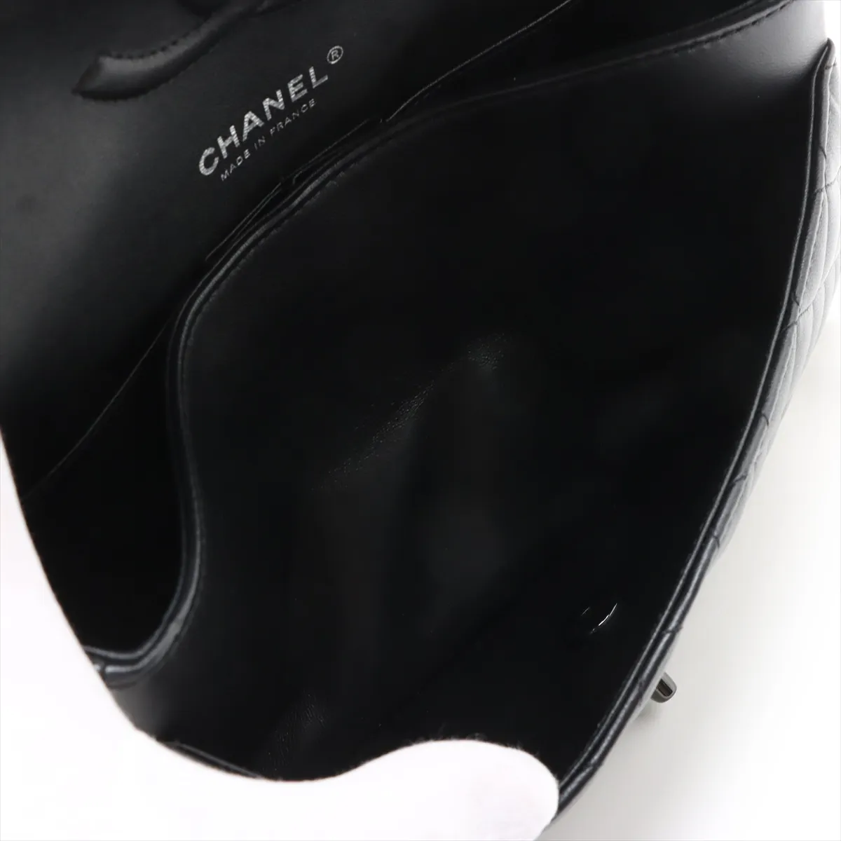 [Individually wrapped] Chanel Matelasse 25 Lambskin Double Flap Double Chain Bag Black Hardware A608NA3K Random Plate A01112 — view 7
