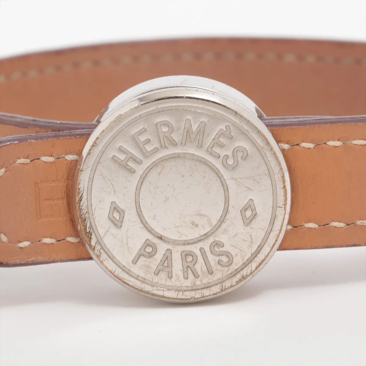 Sellier Looping Bracelet I: 2005, Leather, Black x Brown, — view 3