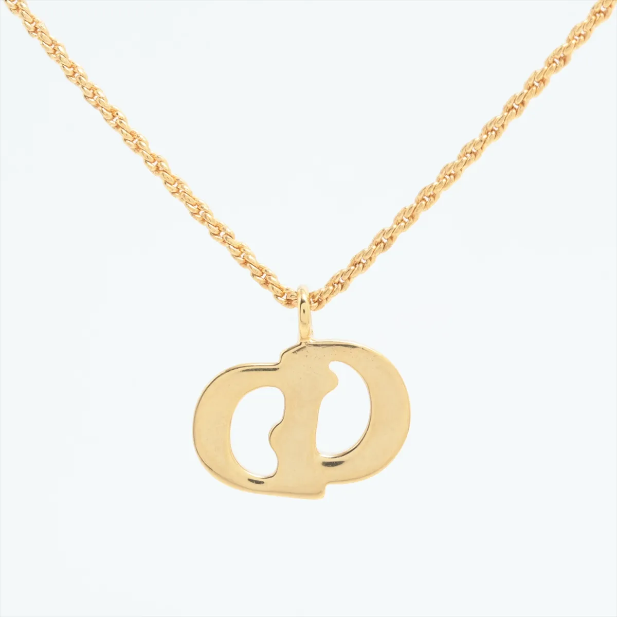CD logo necklace, GP gold. Shows signs of wear, — view 2