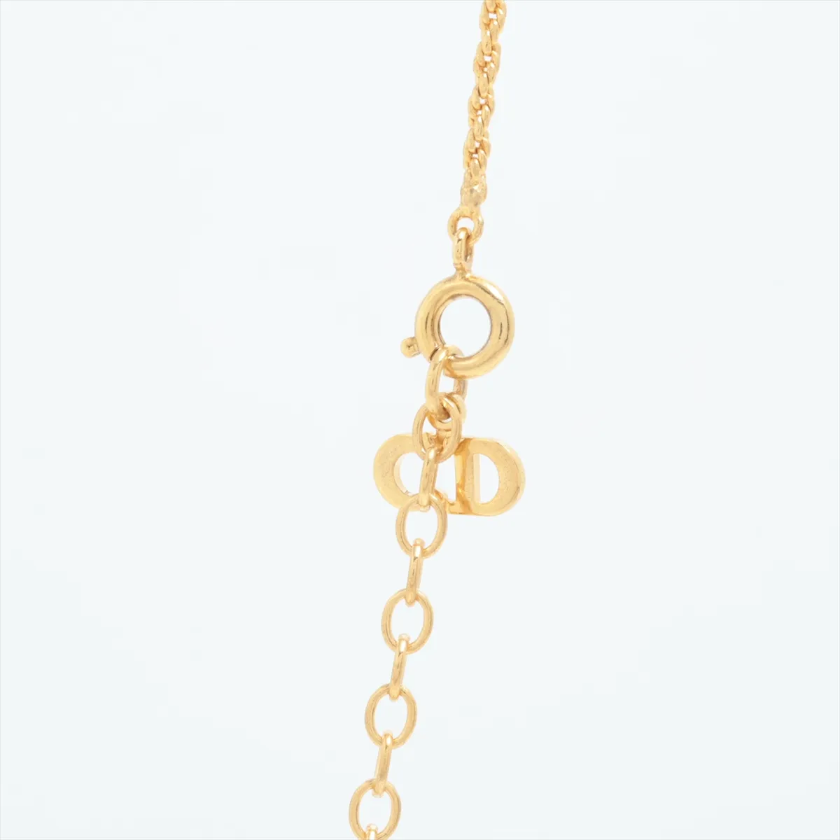 CD logo necklace, GP gold. Shows signs of wear, — view 3