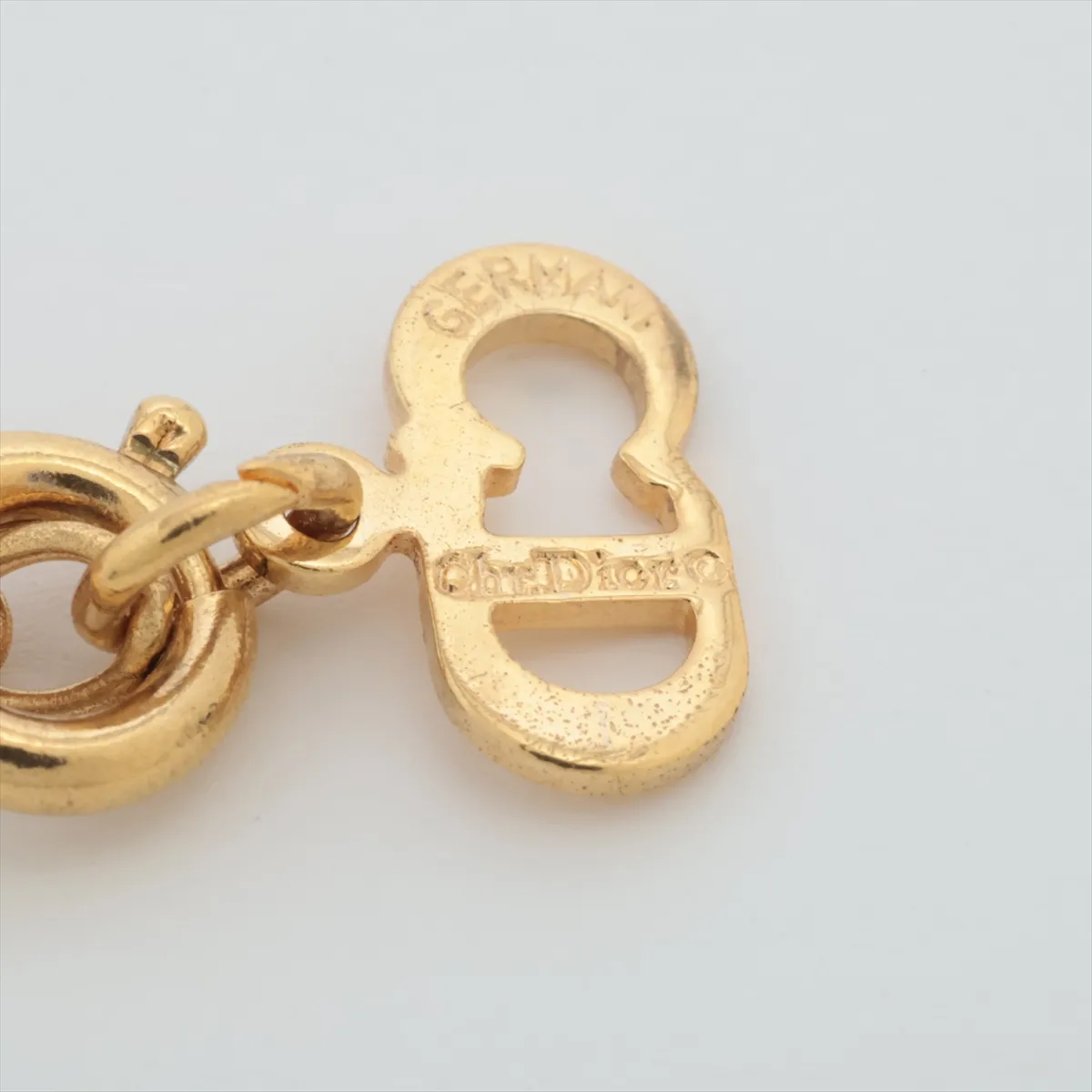 CD logo necklace, GP gold. Shows signs of wear, — view 4