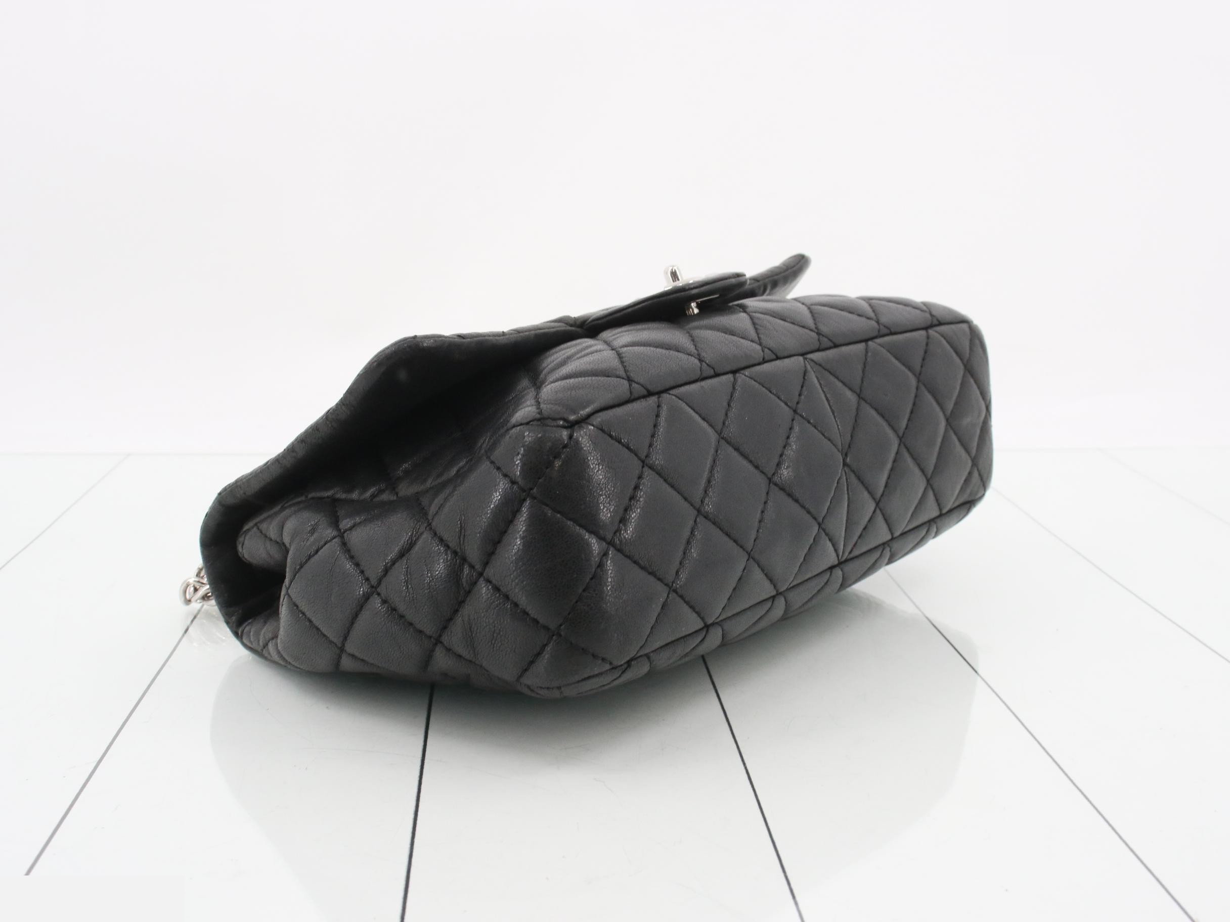 Matelassé 30 Double Chain Shoulder Bag, Lambskin, Black, Silver Hardware, Serial Number — view 5