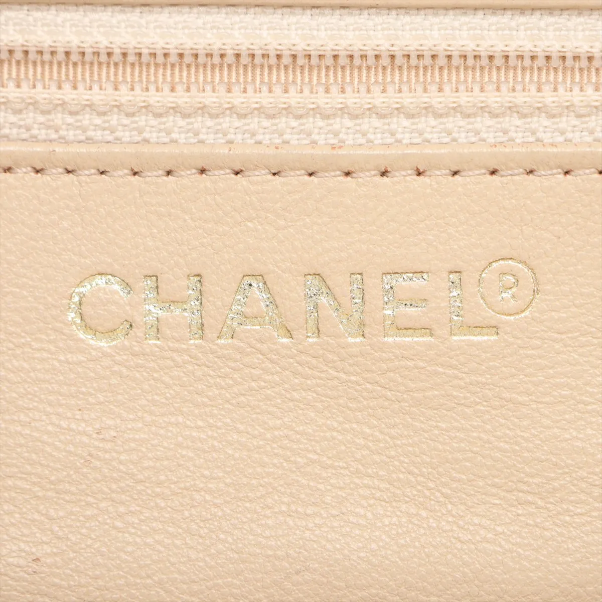 PTT Lambskin Chain Shoulder Bag, Beige, Gold Hardware, 6564209, Series 6 — view 10