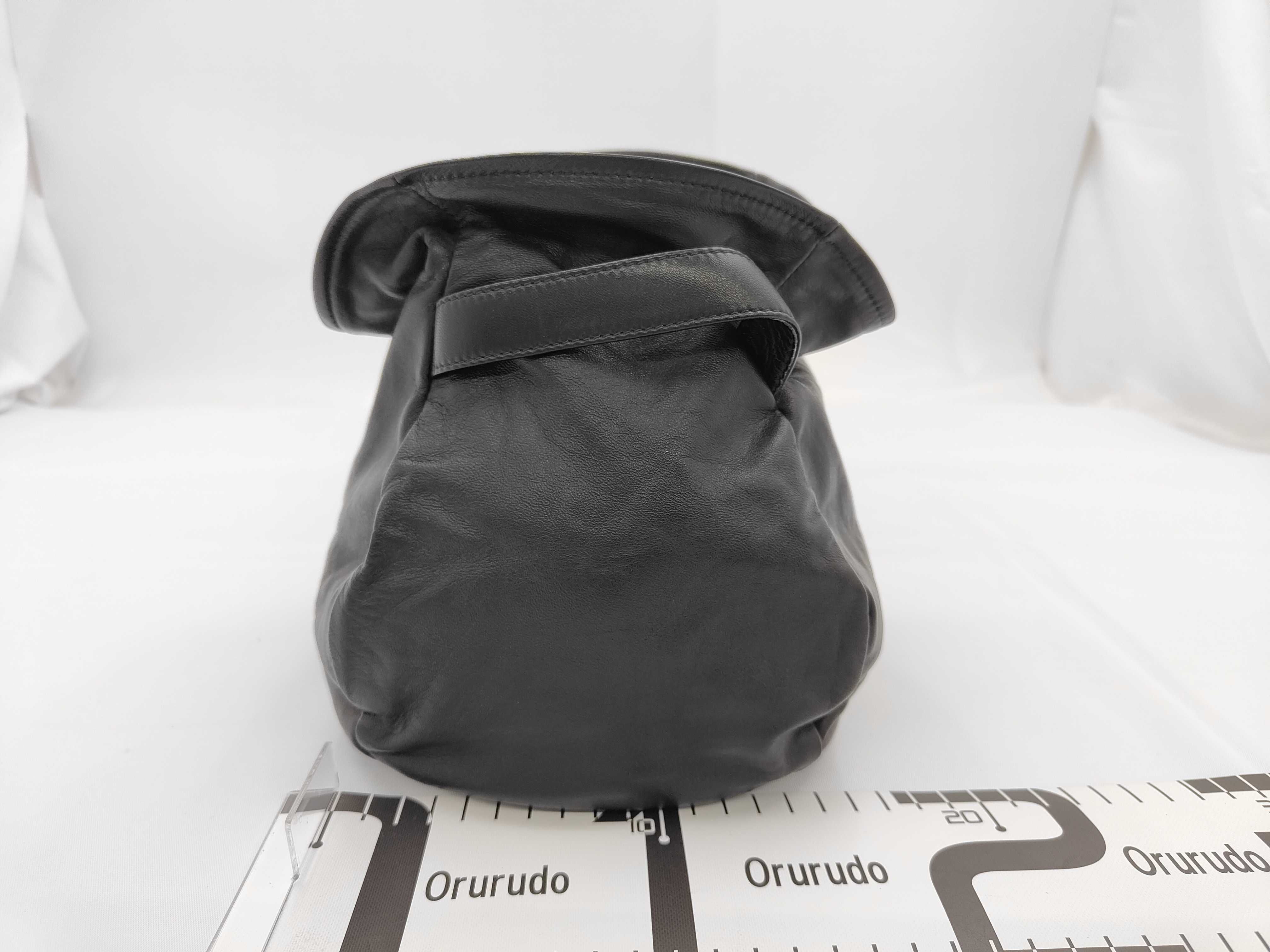 Lambskin Black Drawstring Bag — view 2