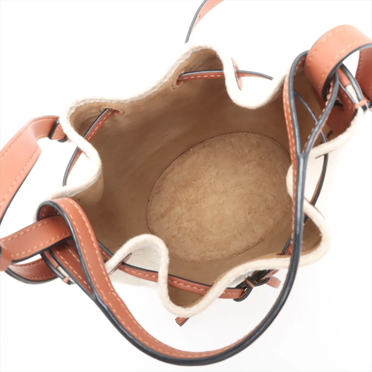 Repeat Anagram Balloon Bag, Canvas x Leather Shoulder Bag, Beige x Brown — view 8