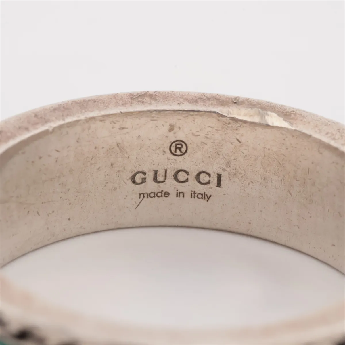 Interlocking G Ring 17 925 x Enamel 5.7g Turquoise Damage — view 4