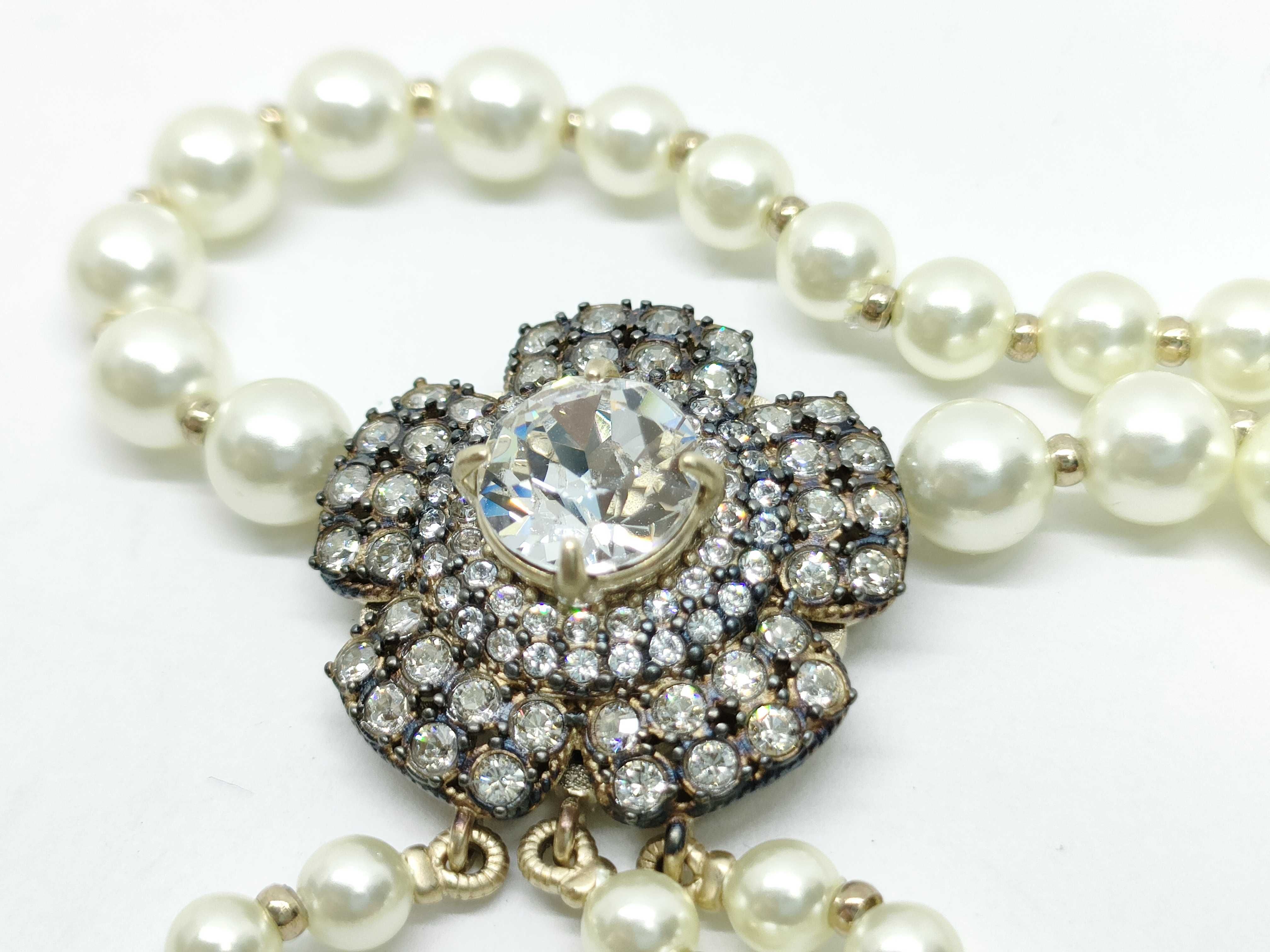 Resin Pearl Crystal Necklace 23.0g Necklace — view 9
