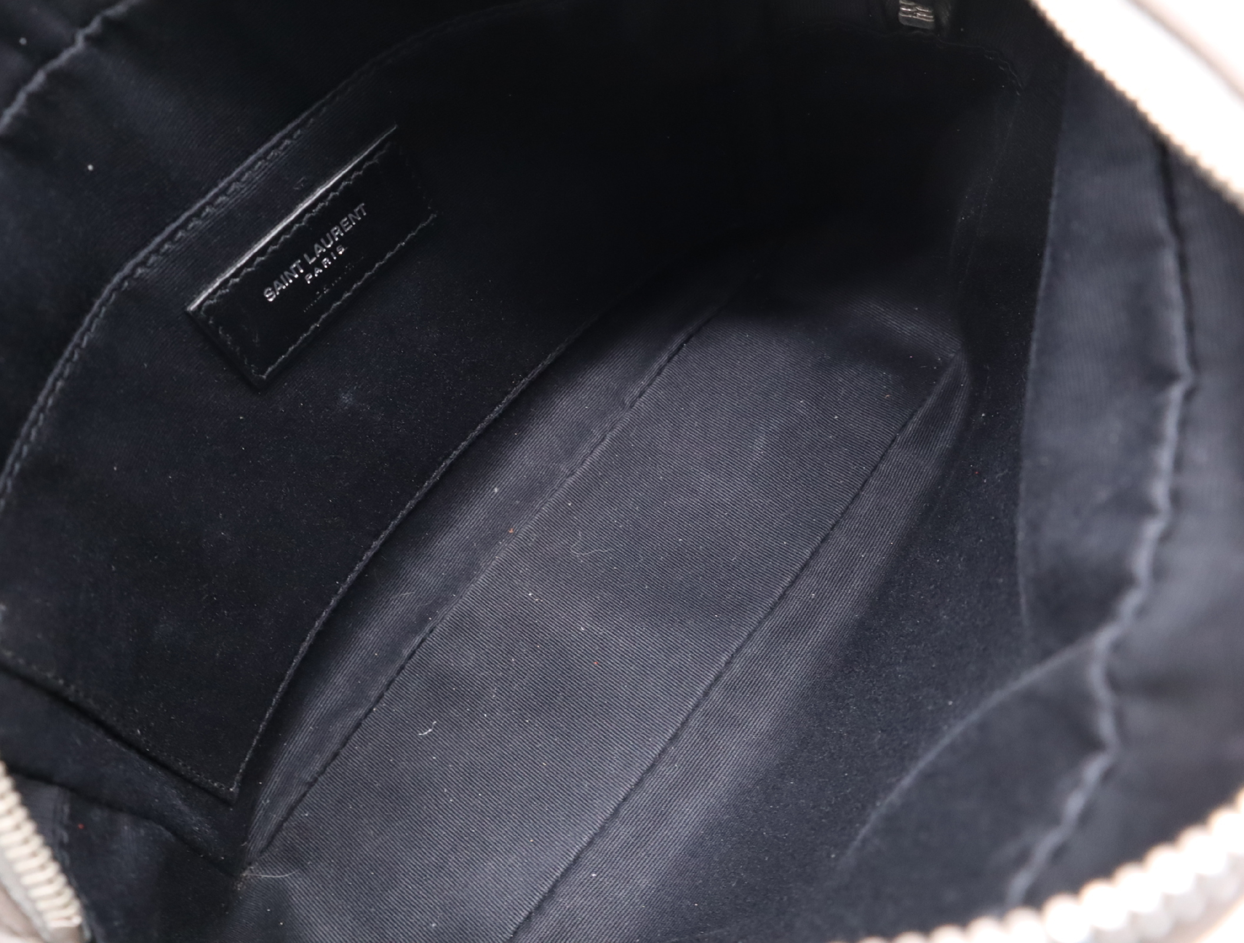 Leather Logo Fringe Shoulder Bag, Gray — view 14