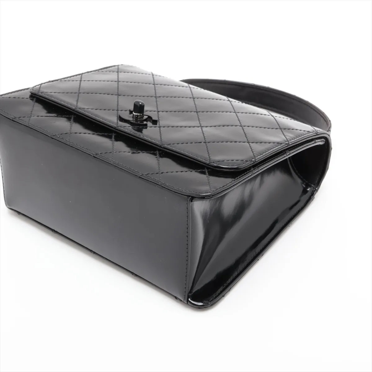 Wild Stitch Patent Leather Handbag, Black, Black Hardware, 5035451, Series 5 — view 3