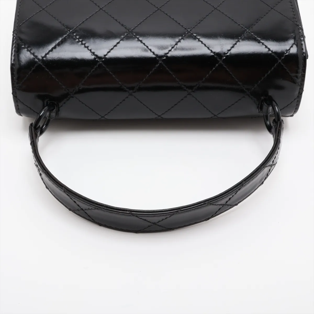 Wild Stitch Patent Leather Handbag, Black, Black Hardware, 5035451, Series 5 — view 5