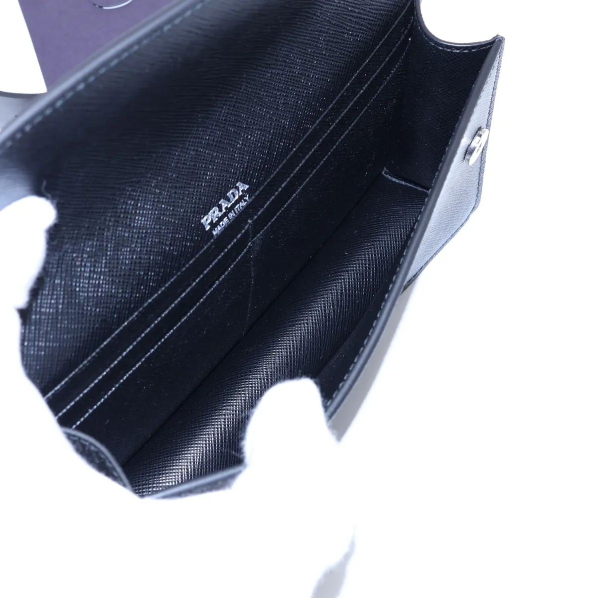 Saffiano Leather Waist Pouch, Black — view 6