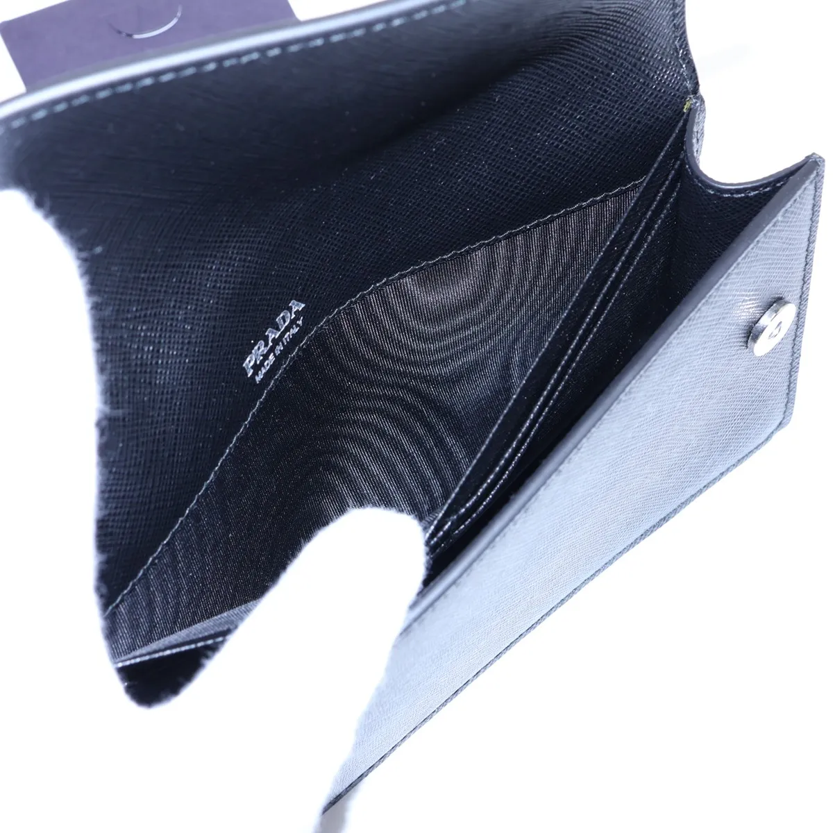 Saffiano Leather Waist Pouch, Black — view 7