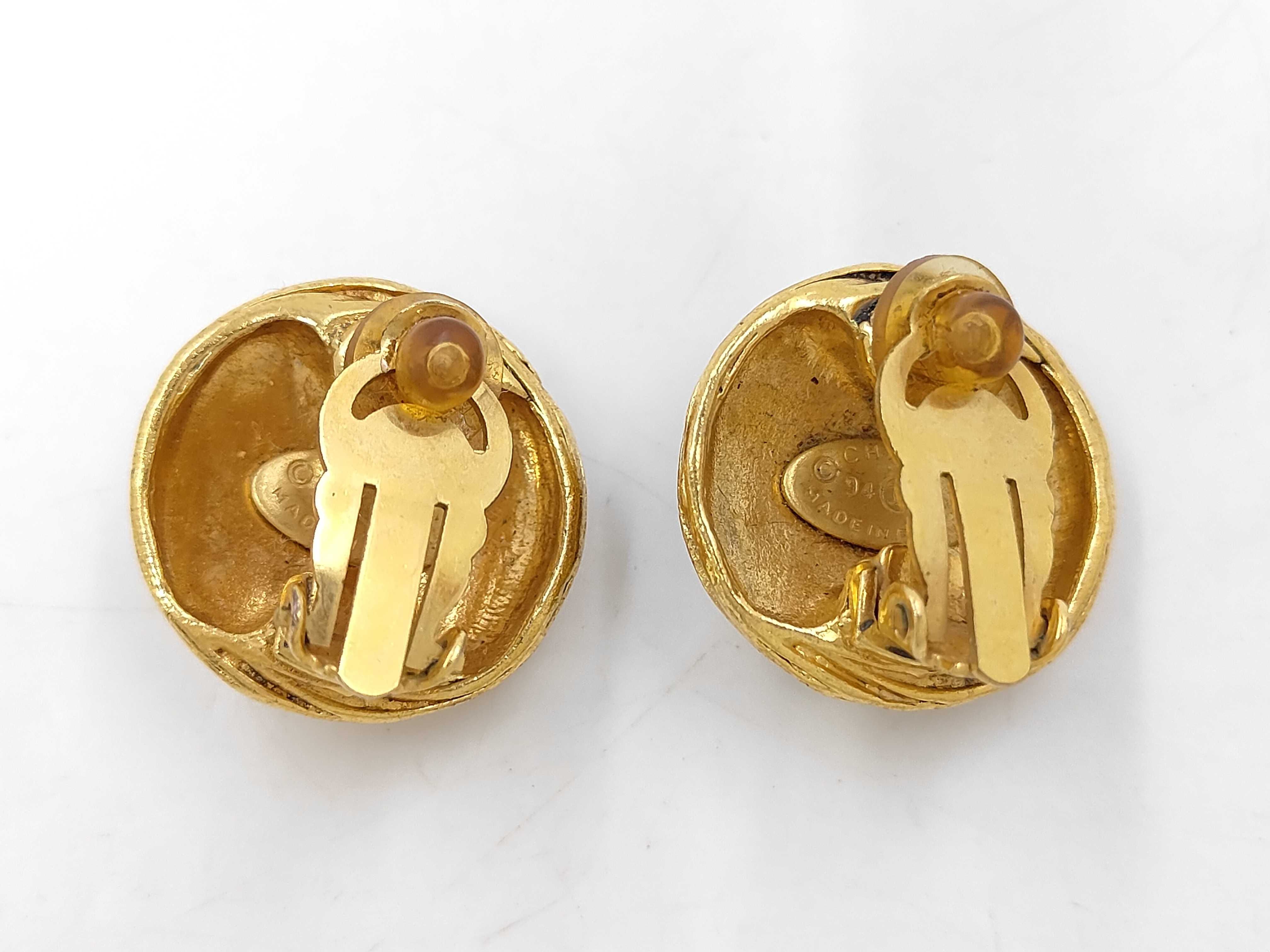 94A Earrings, Coco Mark Circle GP Gold Earrings — view 2