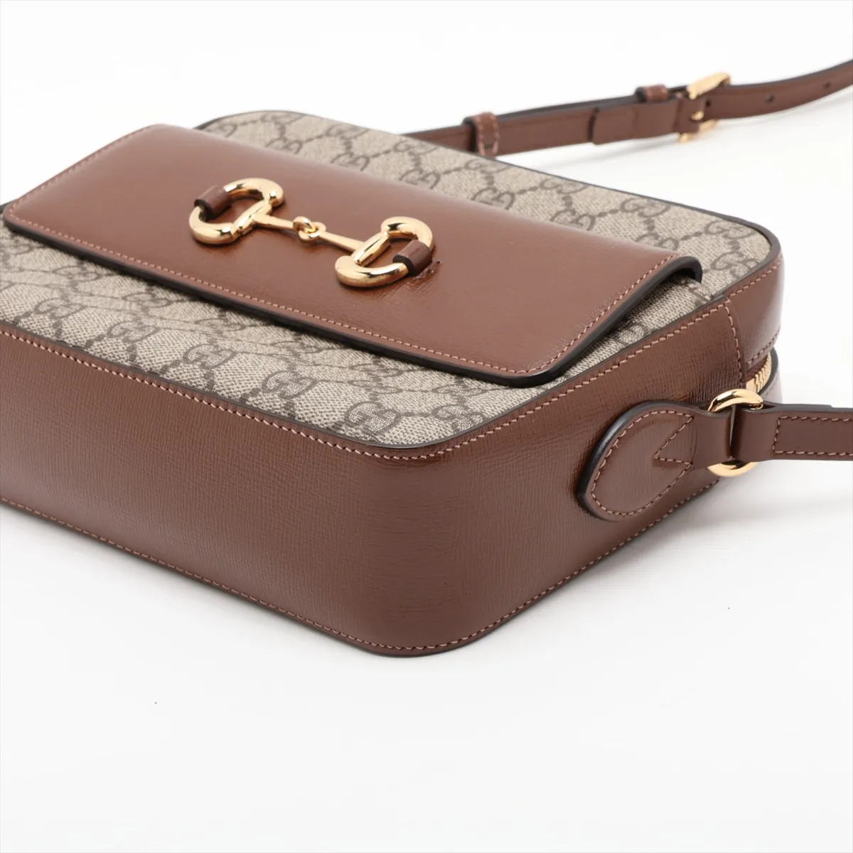 GG Supreme Horsebit 645454 PVC x Leather Shoulder Bag Brown — view 3