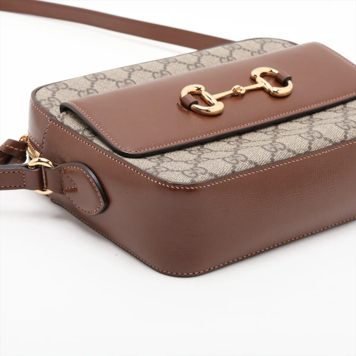 GG Supreme Horsebit 645454 PVC x Leather Shoulder Bag Brown — view 4