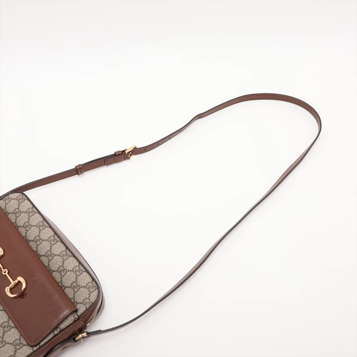 GG Supreme Horsebit 645454 PVC x Leather Shoulder Bag Brown — view 5