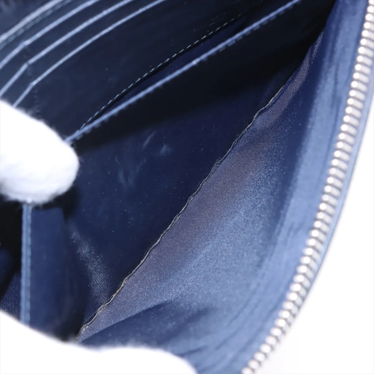 GG Blooms PVC x Leather Clutch Bag Blue x Beige 411691 — view 6