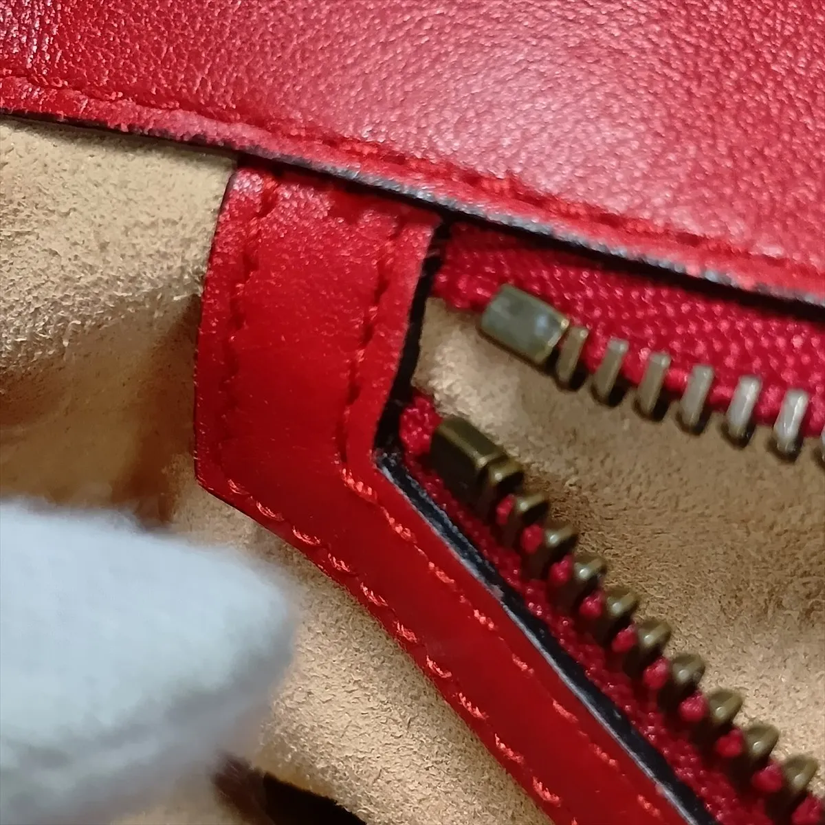 GG Marmont 443496 Leather Chain Shoulder Bag, Red — view 11