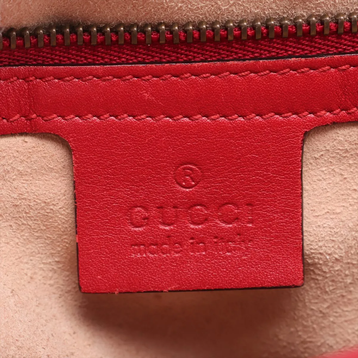 GG Marmont 443496 Leather Chain Shoulder Bag, Red — view 10