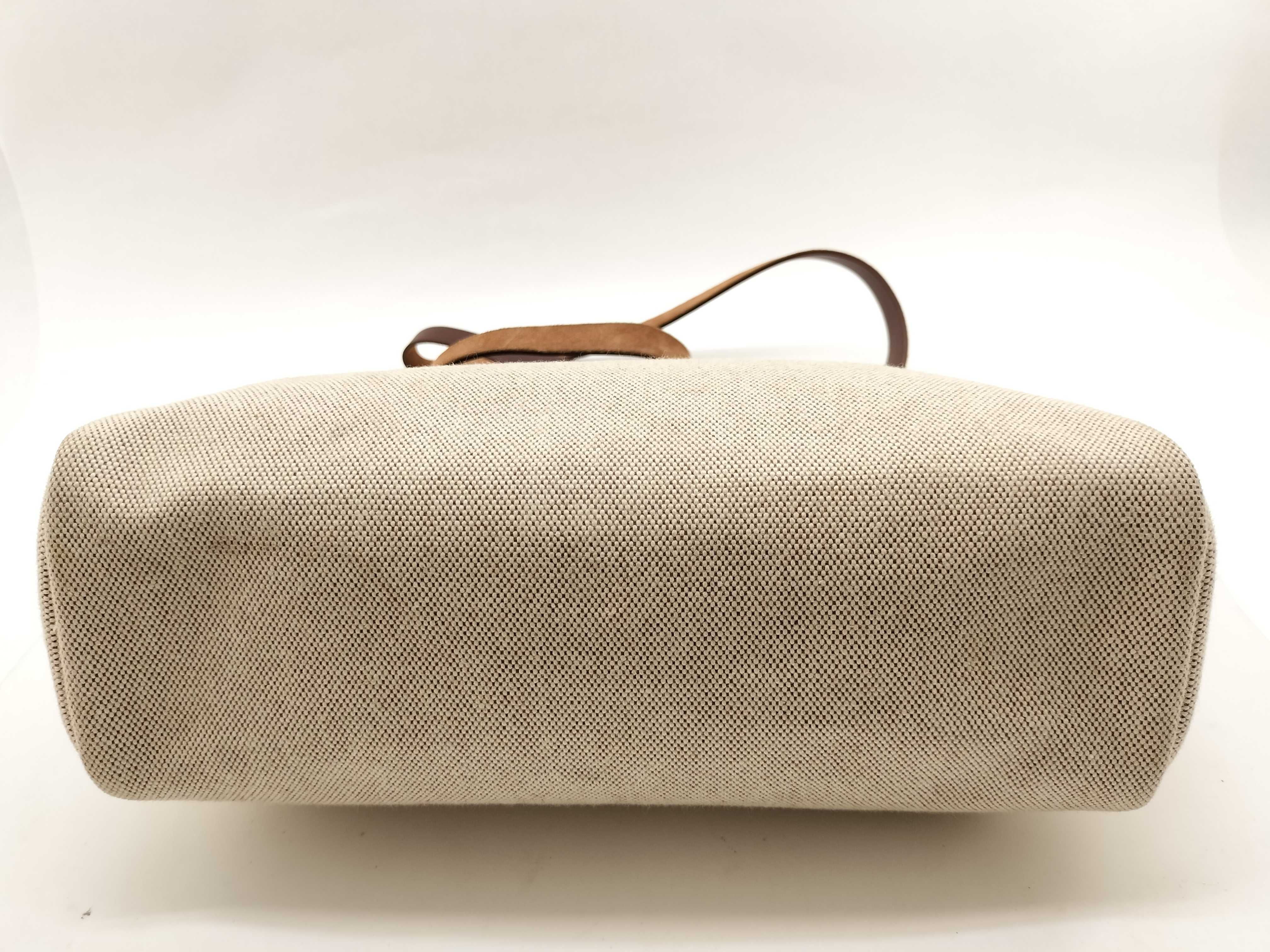 Herbag Canvas x Leather Herbag Brown Gold Hardware ?E Handbag — view 7