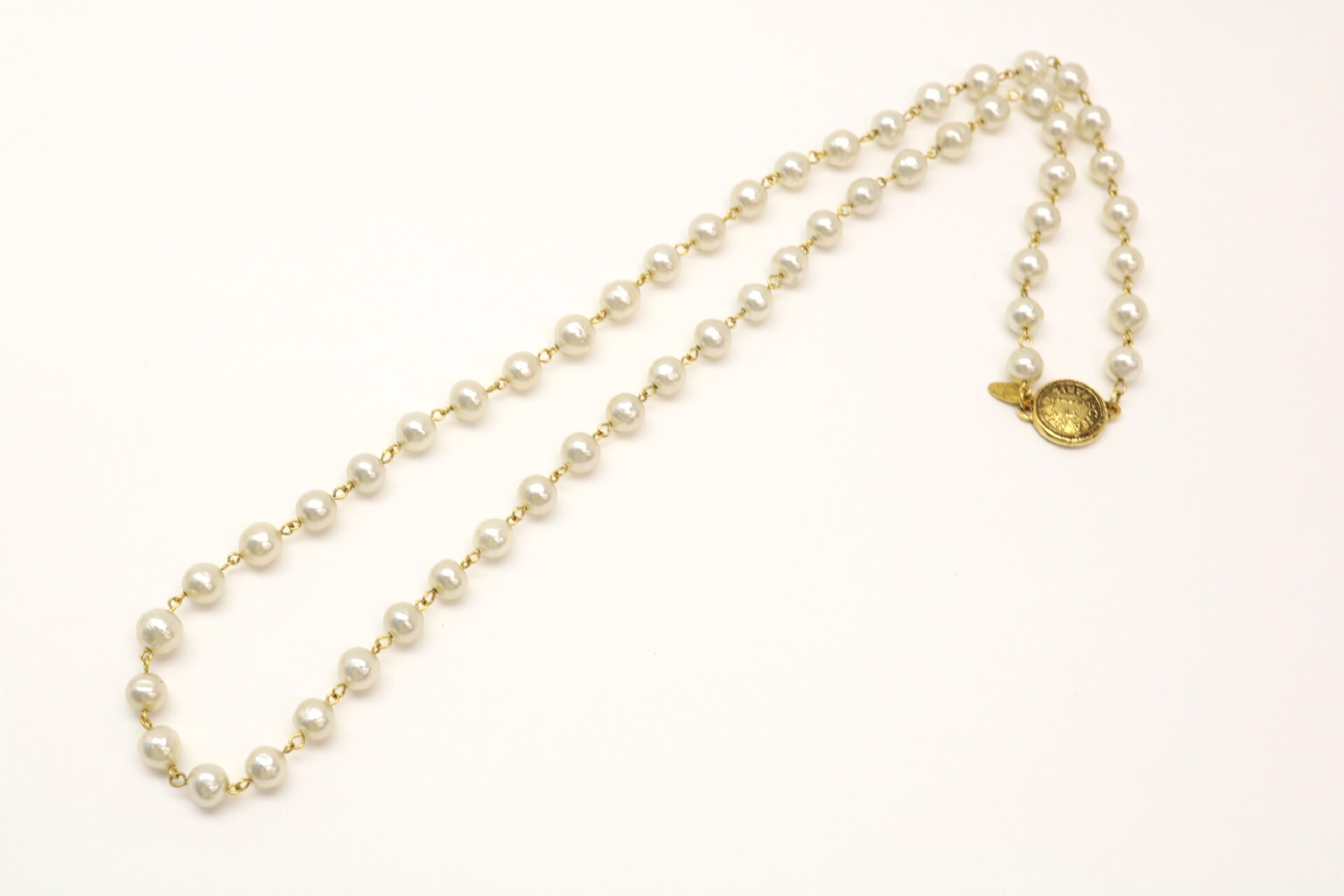 Cambon Pearl Long Necklace with Plate — view 2