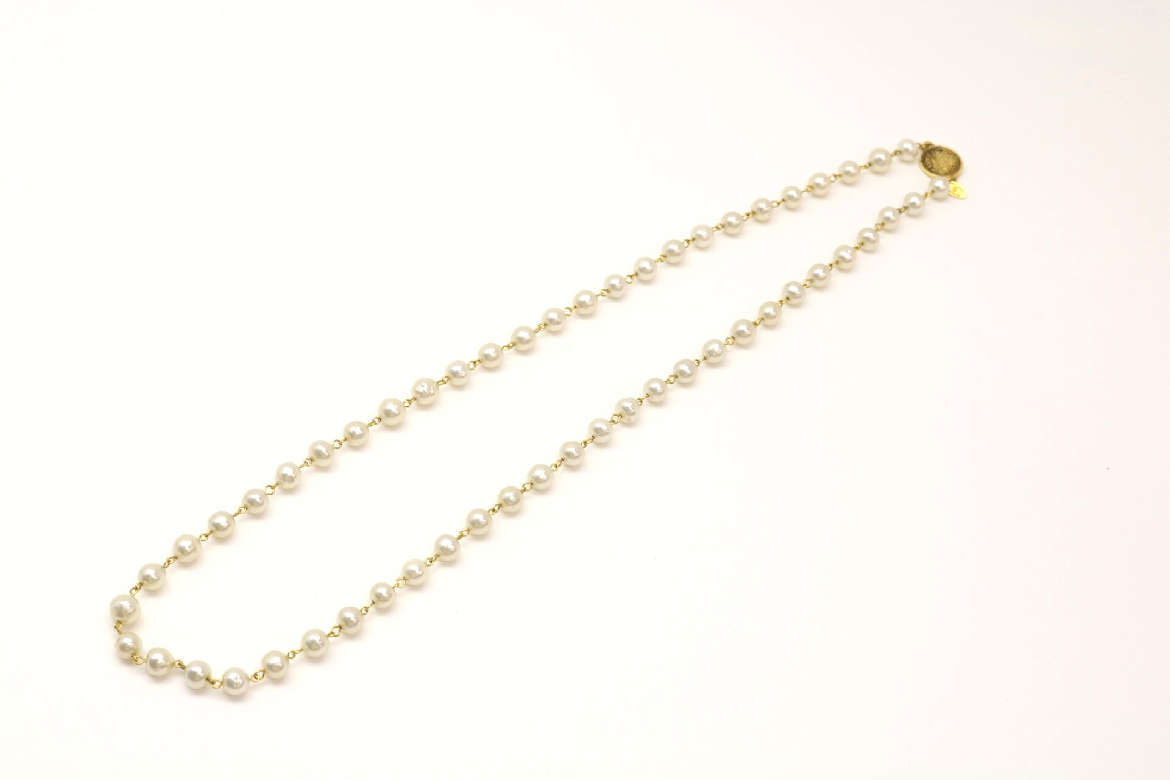 Cambon Pearl Long Necklace with Plate — view 3