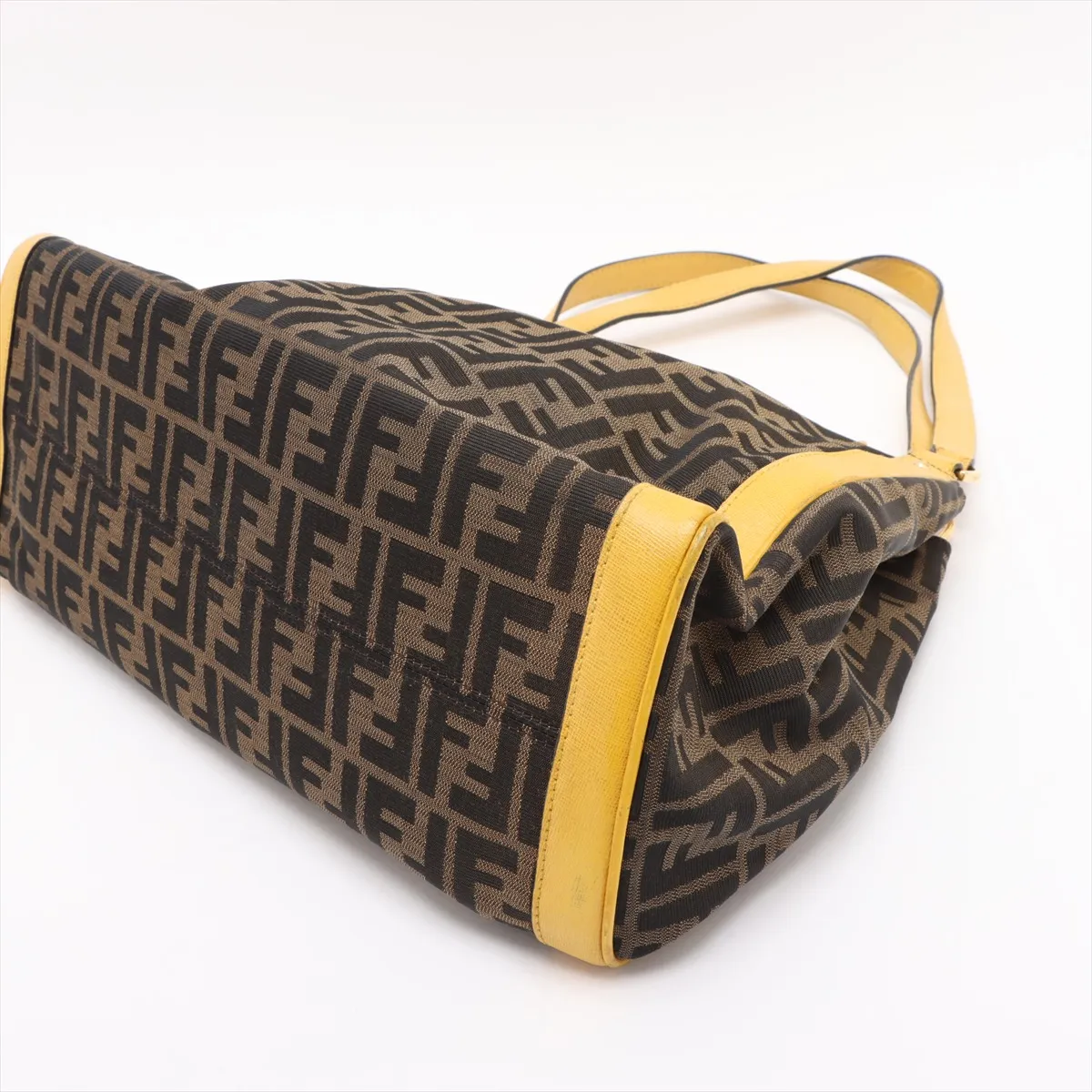 Zucca canvas x leather tote bag brown x yellow 8BR717 — view 3