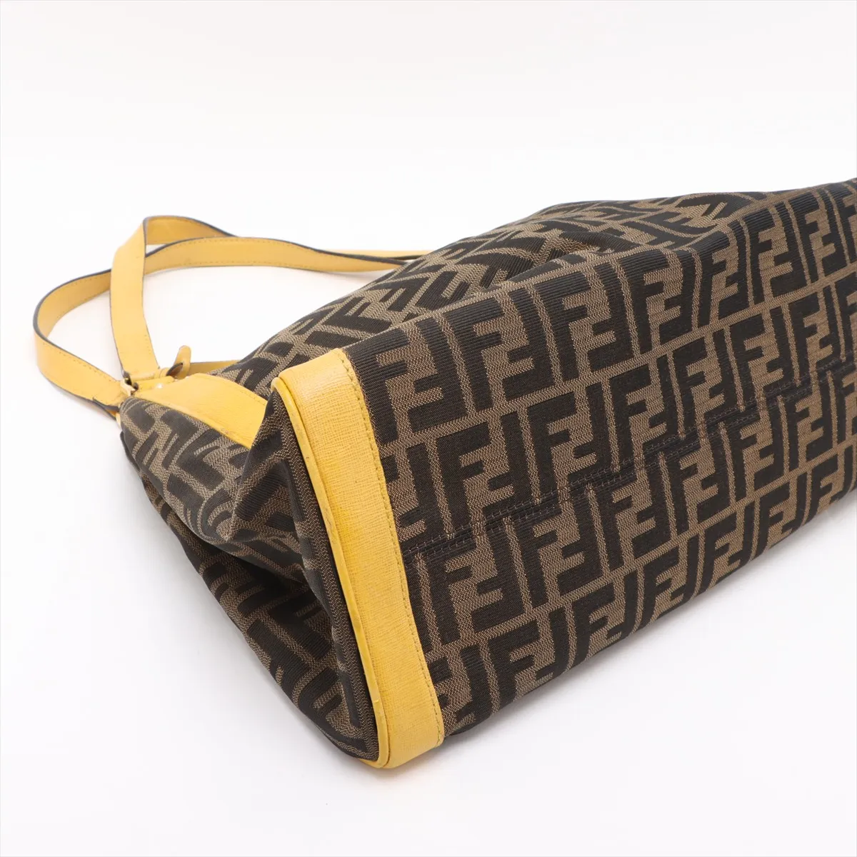 Zucca canvas x leather tote bag brown x yellow 8BR717 — view 4
