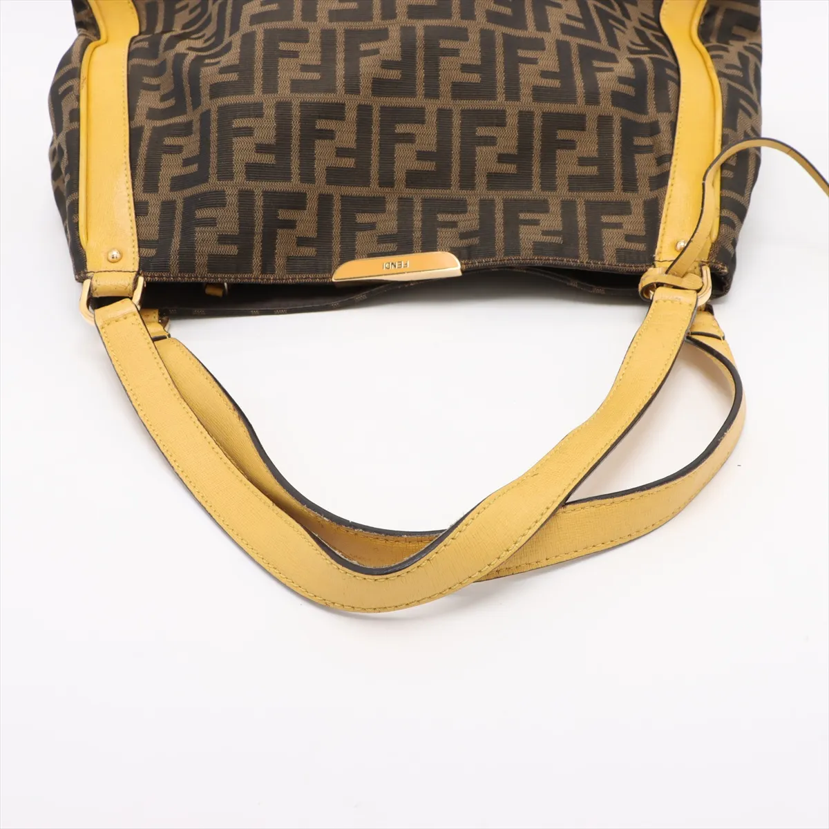 Zucca canvas x leather tote bag brown x yellow 8BR717 — view 5