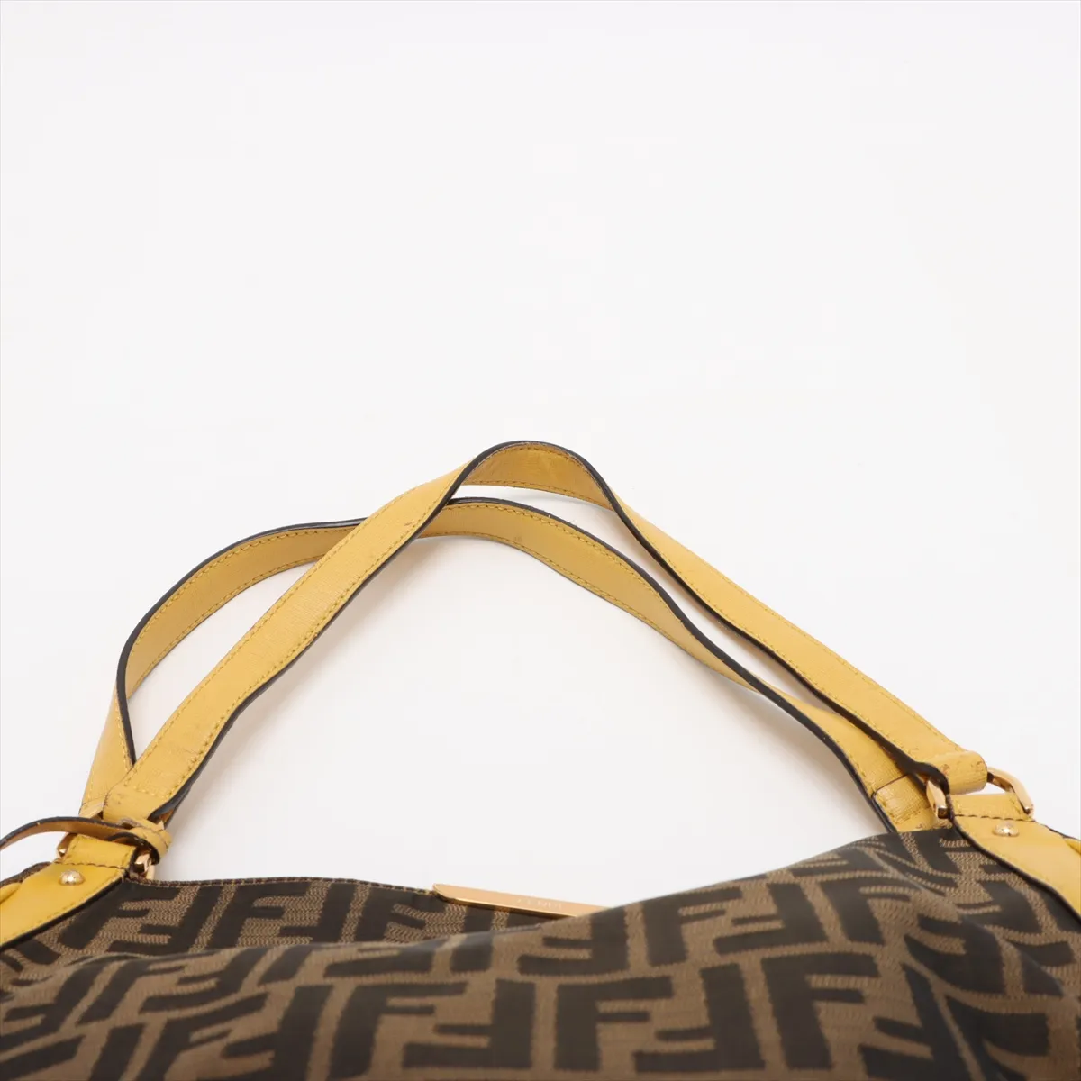 Zucca canvas x leather tote bag brown x yellow 8BR717 — view 6