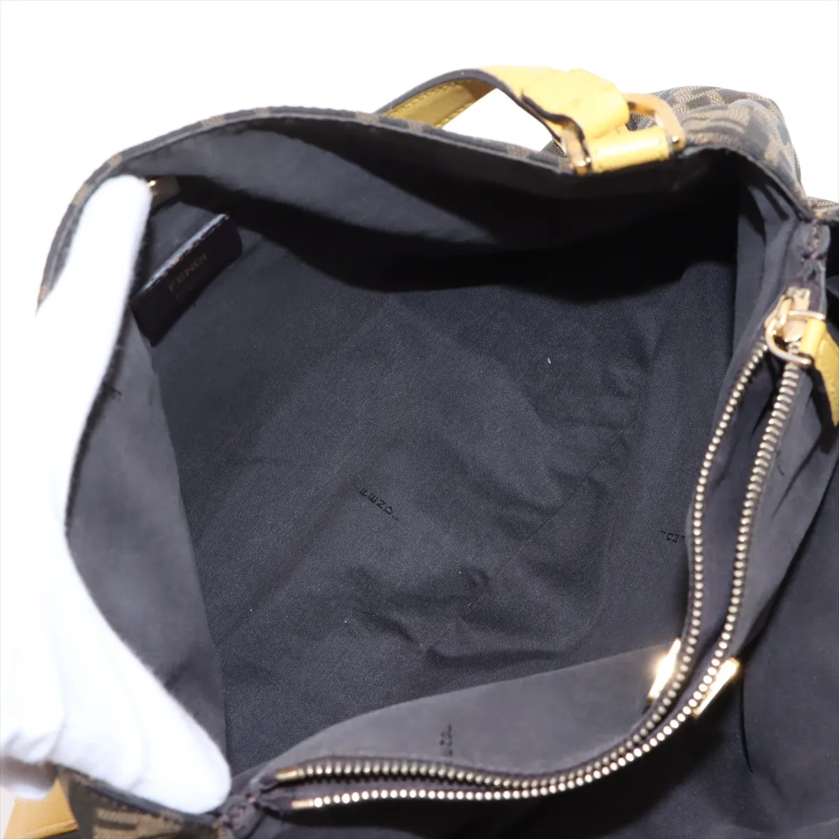 Zucca canvas x leather tote bag brown x yellow 8BR717 — view 9