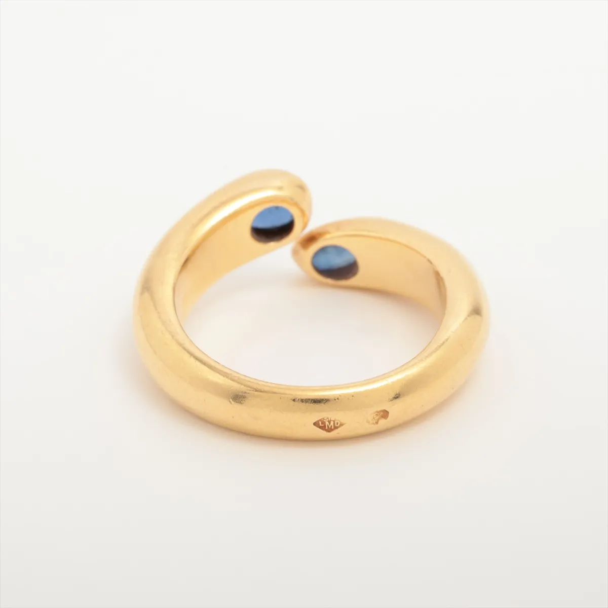 Ellipse de Tête Sapphire Ring, 750 (Yellow Gold), 9.2g, Size 52, D70595, minor chips on stone, — view 2