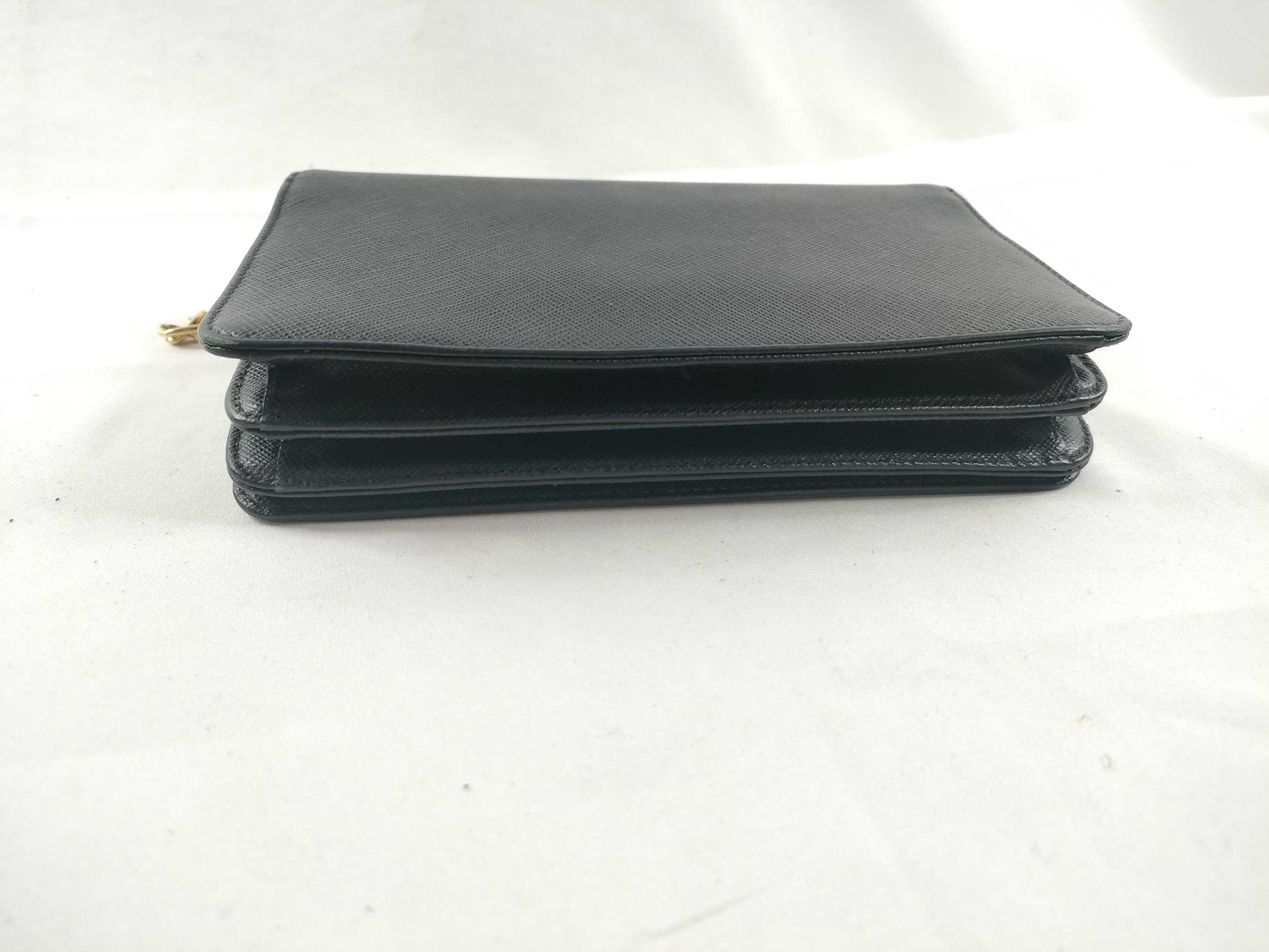 MY- Saffiano Lux Leather Chain Wallet Black 1BP006 - Grade B Shoulder Bag — view 4