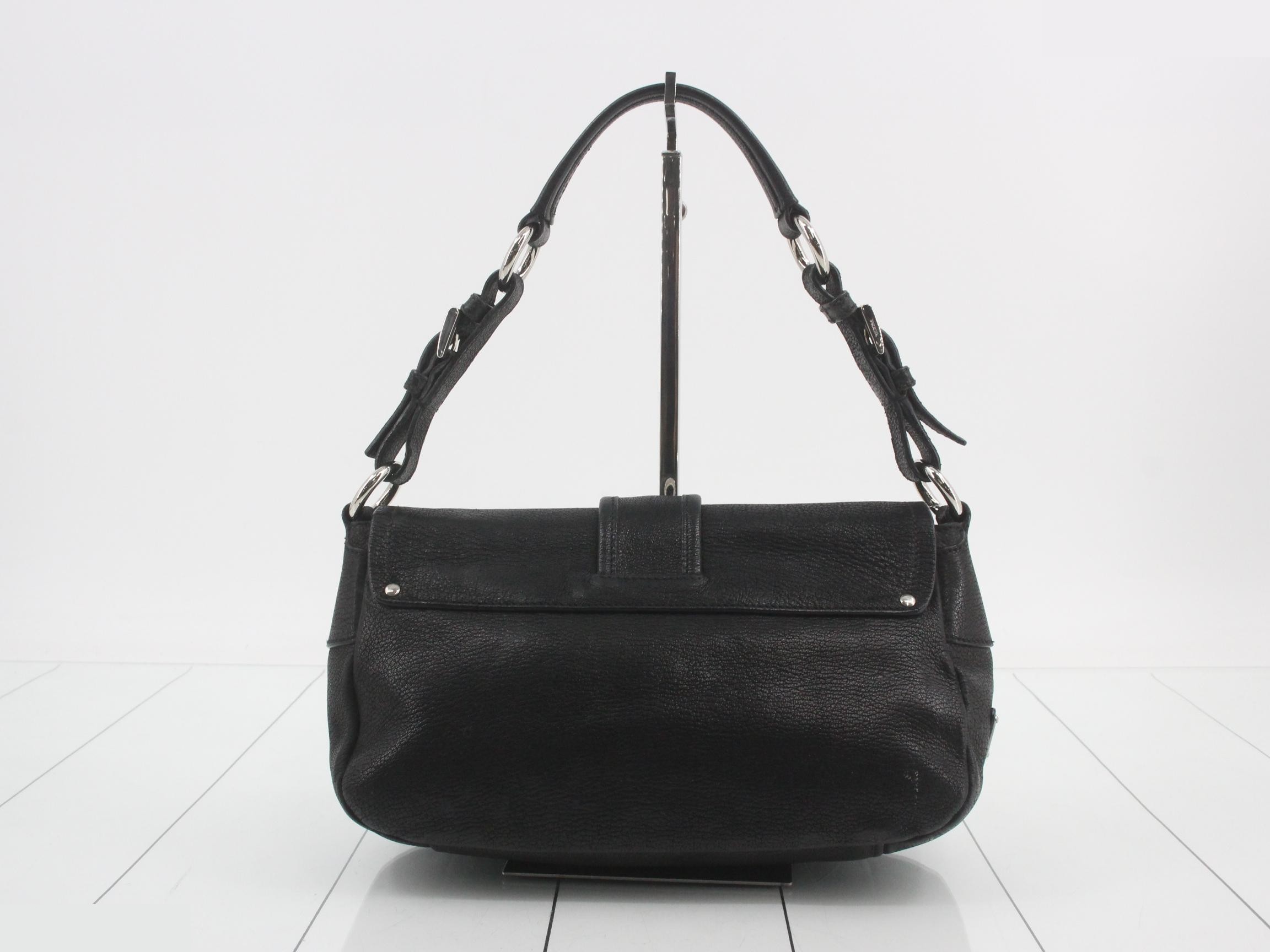All-leather Y2K shoulder bag, black — view 2