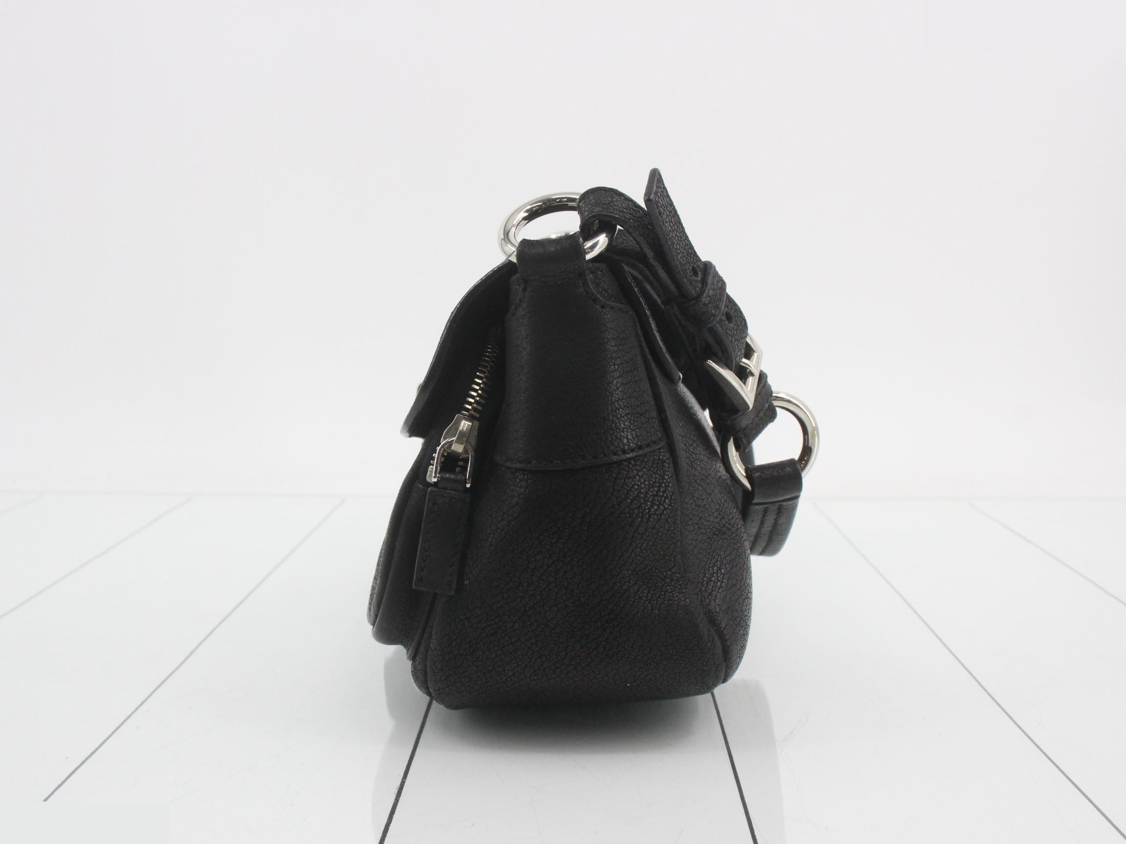 All-leather Y2K shoulder bag, black — view 3