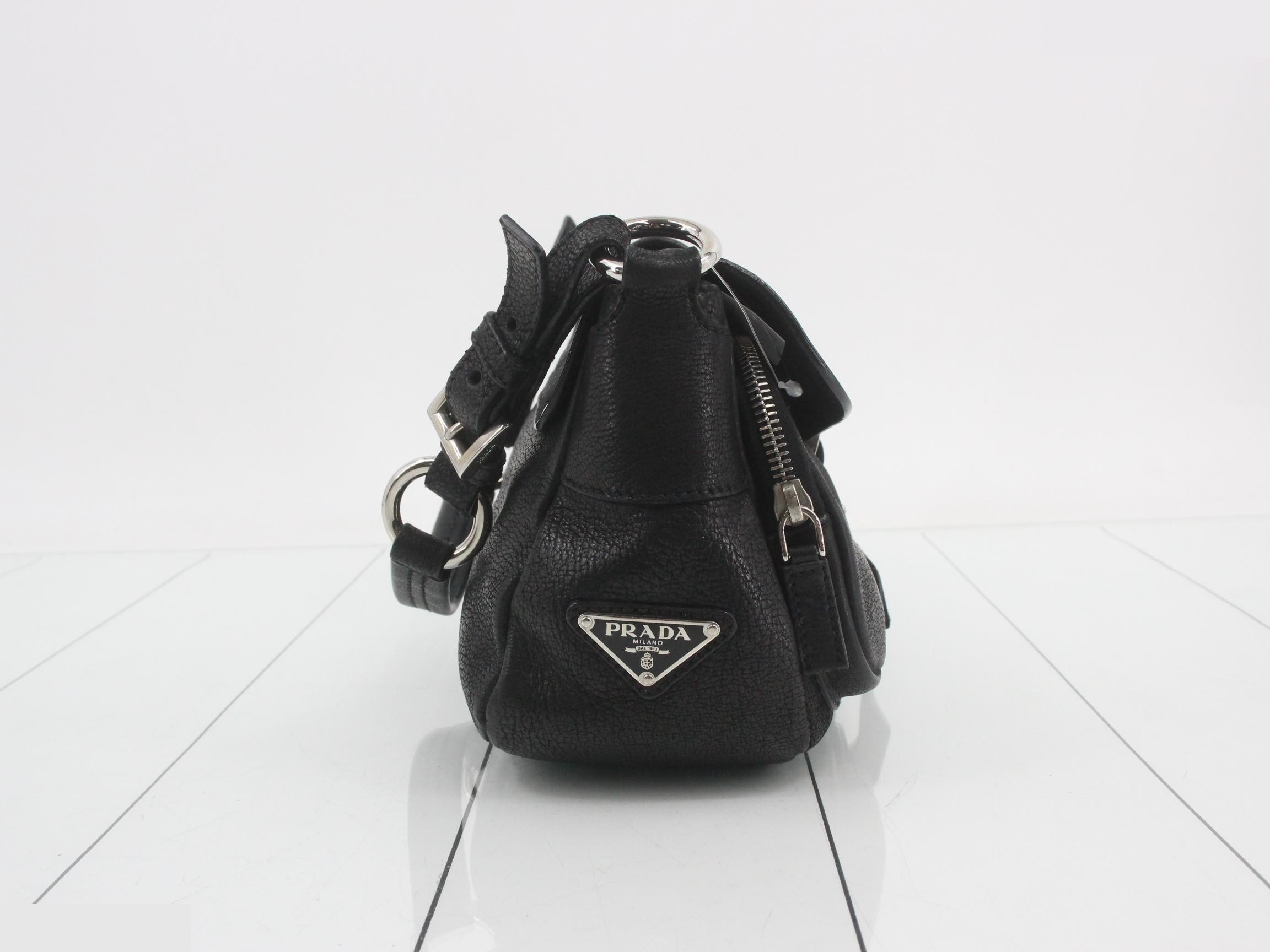 All-leather Y2K shoulder bag, black — view 4