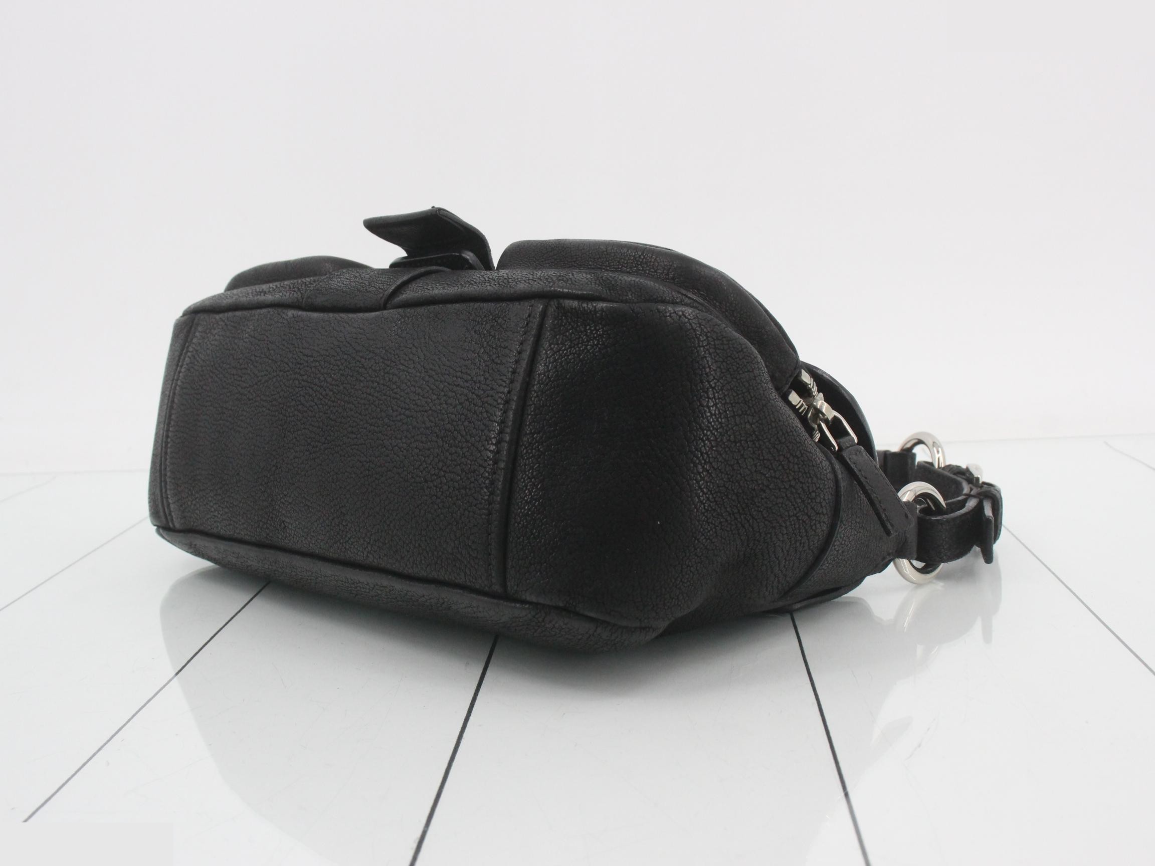 All-leather Y2K shoulder bag, black — view 6