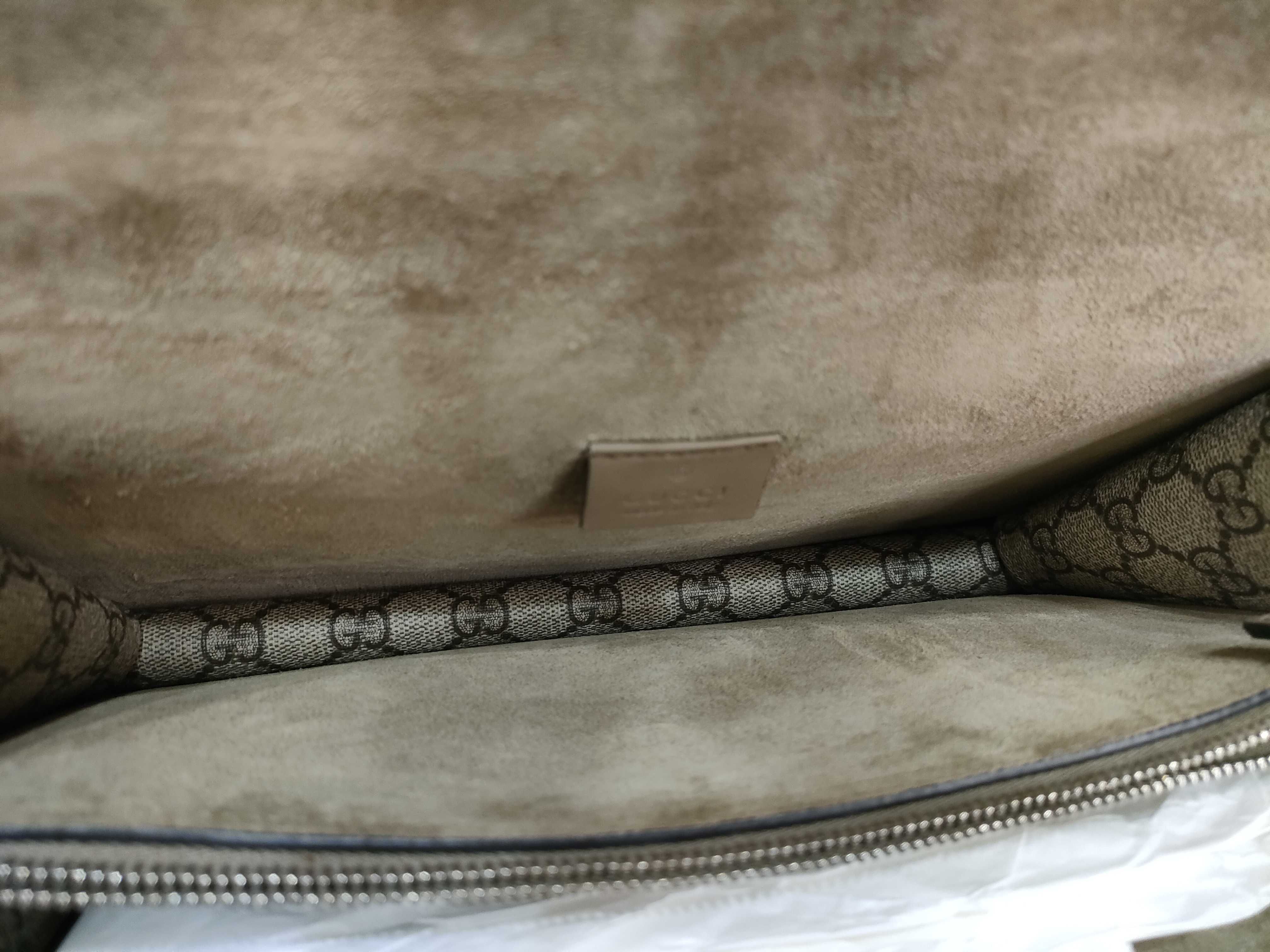 GG Supreme Dionysus PVC x Suede Chain Shoulder Bag, Beige, 400249 (Shoulder Bag) — view 13