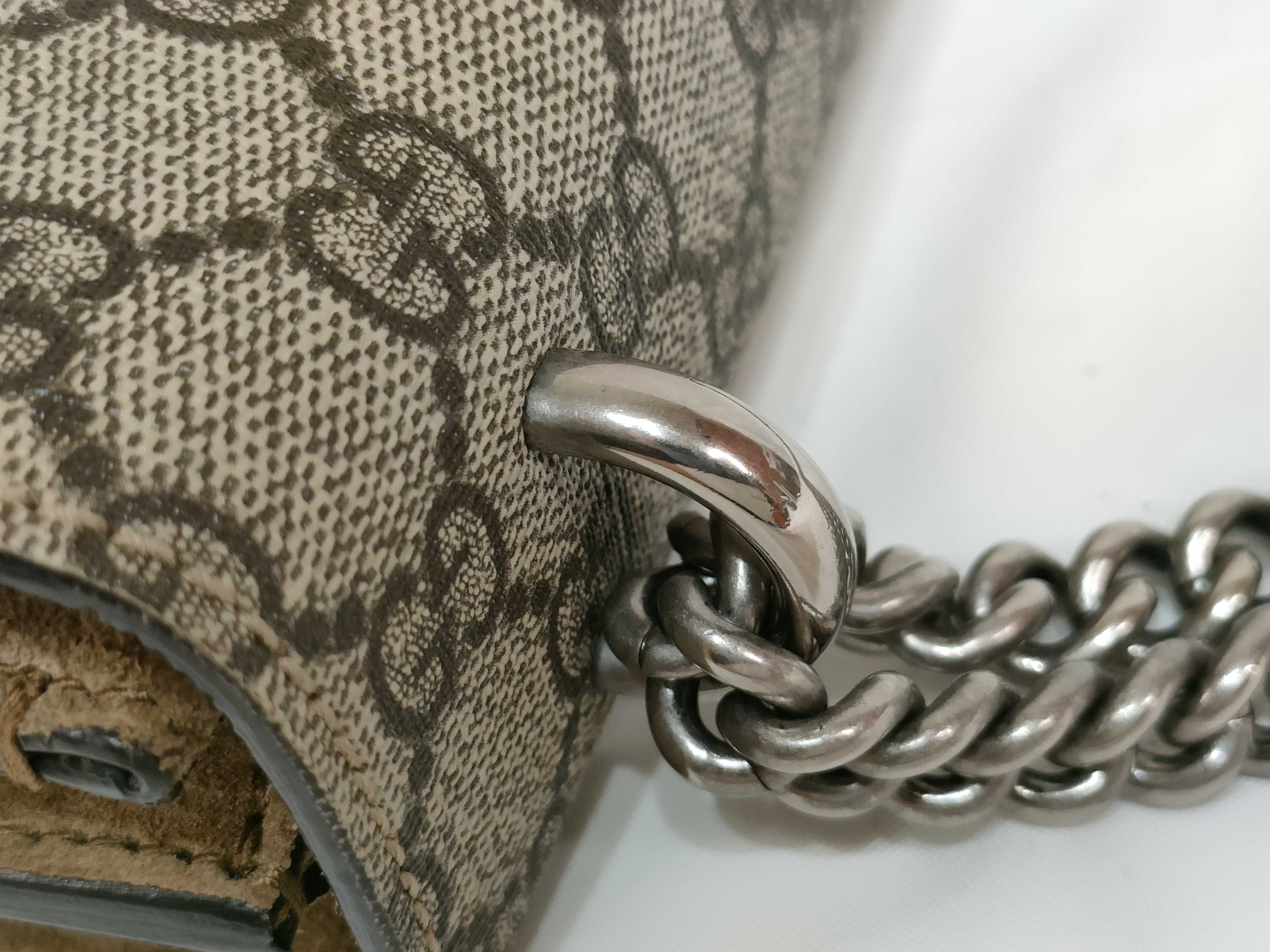 GG Supreme Dionysus PVC x Suede Chain Shoulder Bag, Beige, 400249 (Shoulder Bag) — view 5