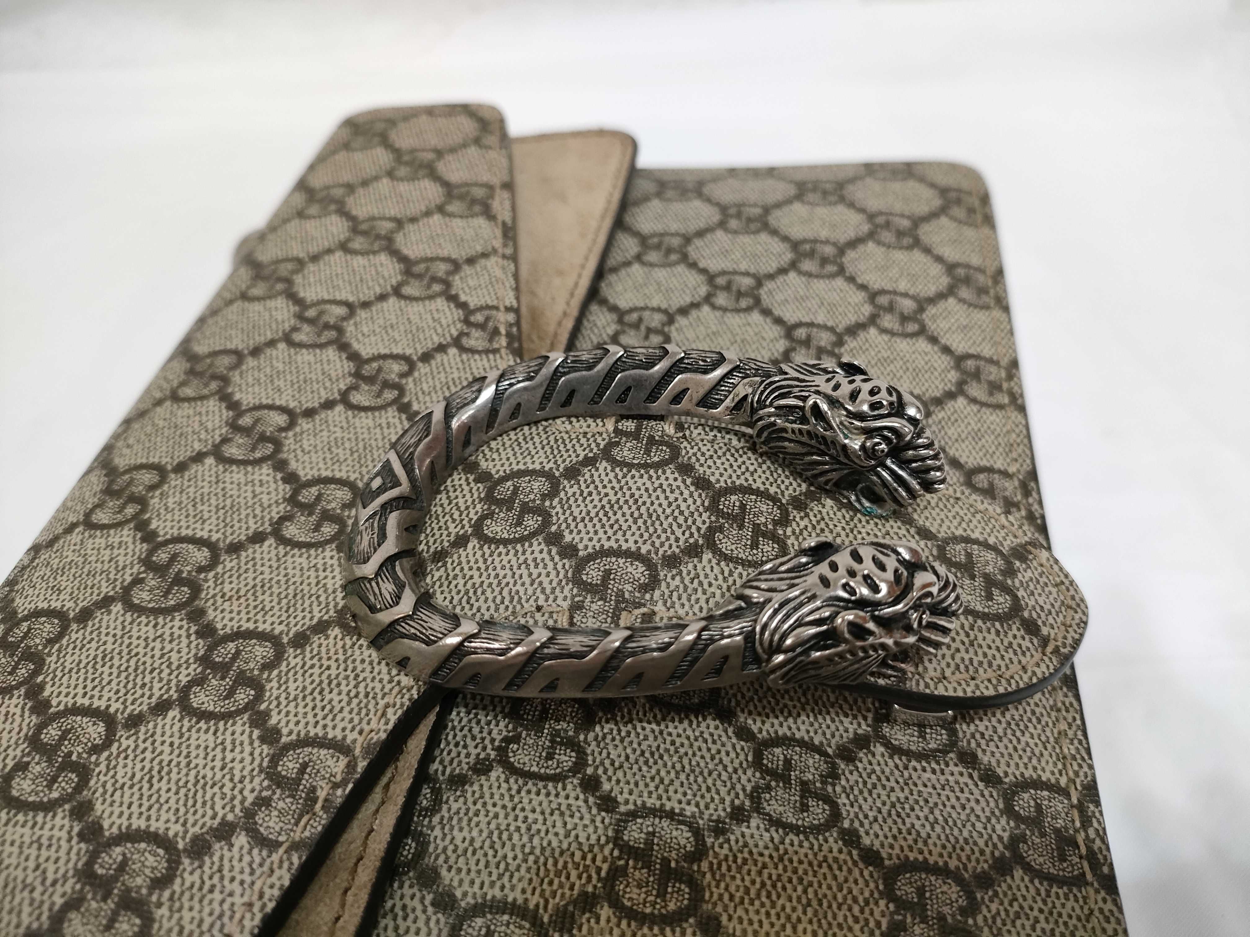 GG Supreme Dionysus PVC x Suede Chain Shoulder Bag, Beige, 400249 (Shoulder Bag) — view 10