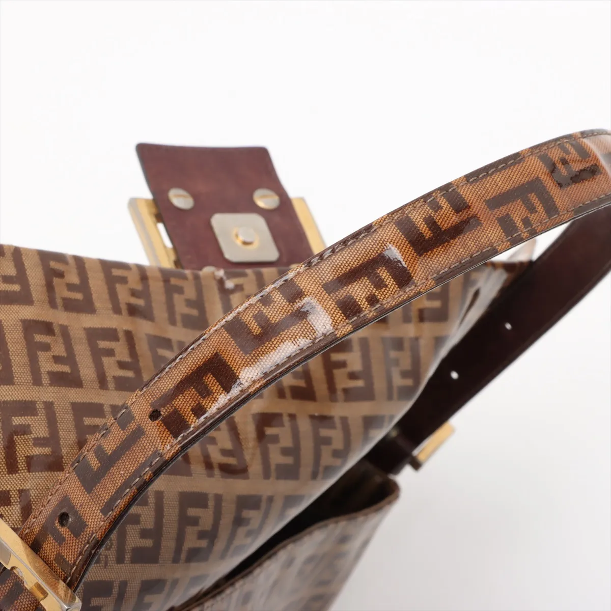 Zucchino Mamma Bucket Vinyl Shoulder Bag Brown — view 13