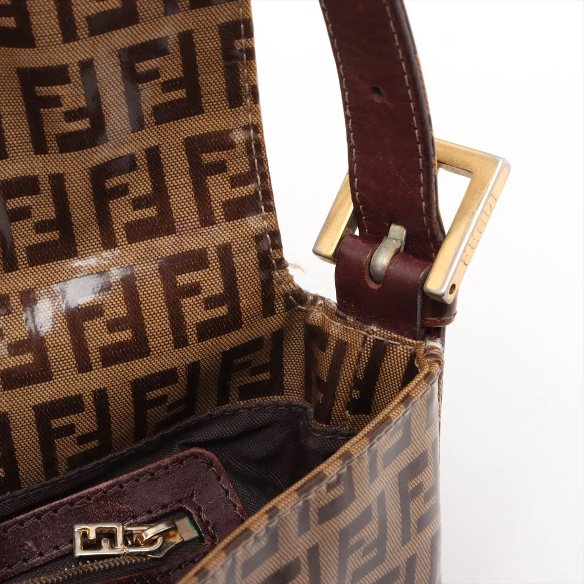 Zucchino Mamma Bucket Vinyl Shoulder Bag Brown — view 10