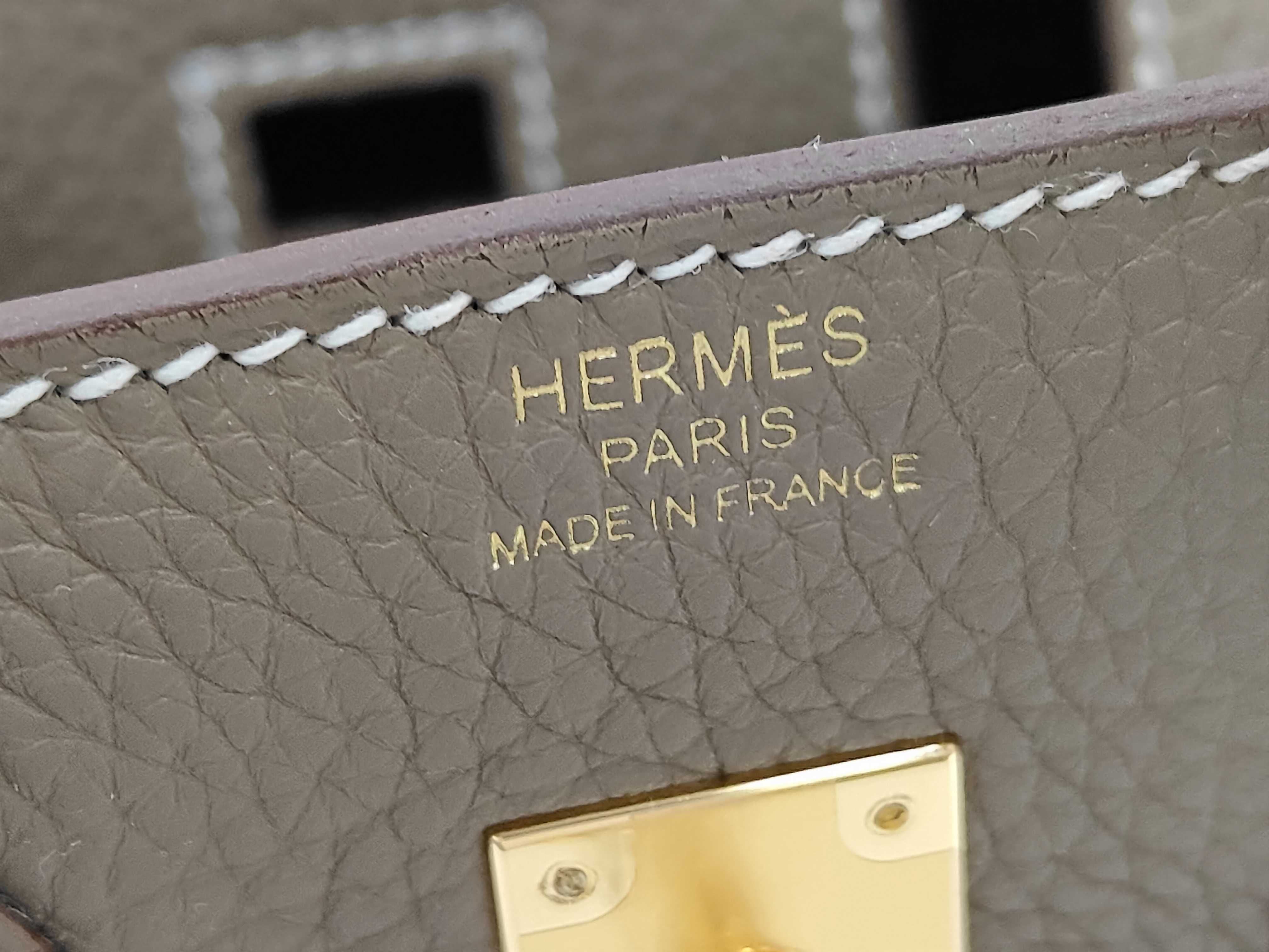 Birkin 25 G stamp Etoupe Togo handbag — view 9
