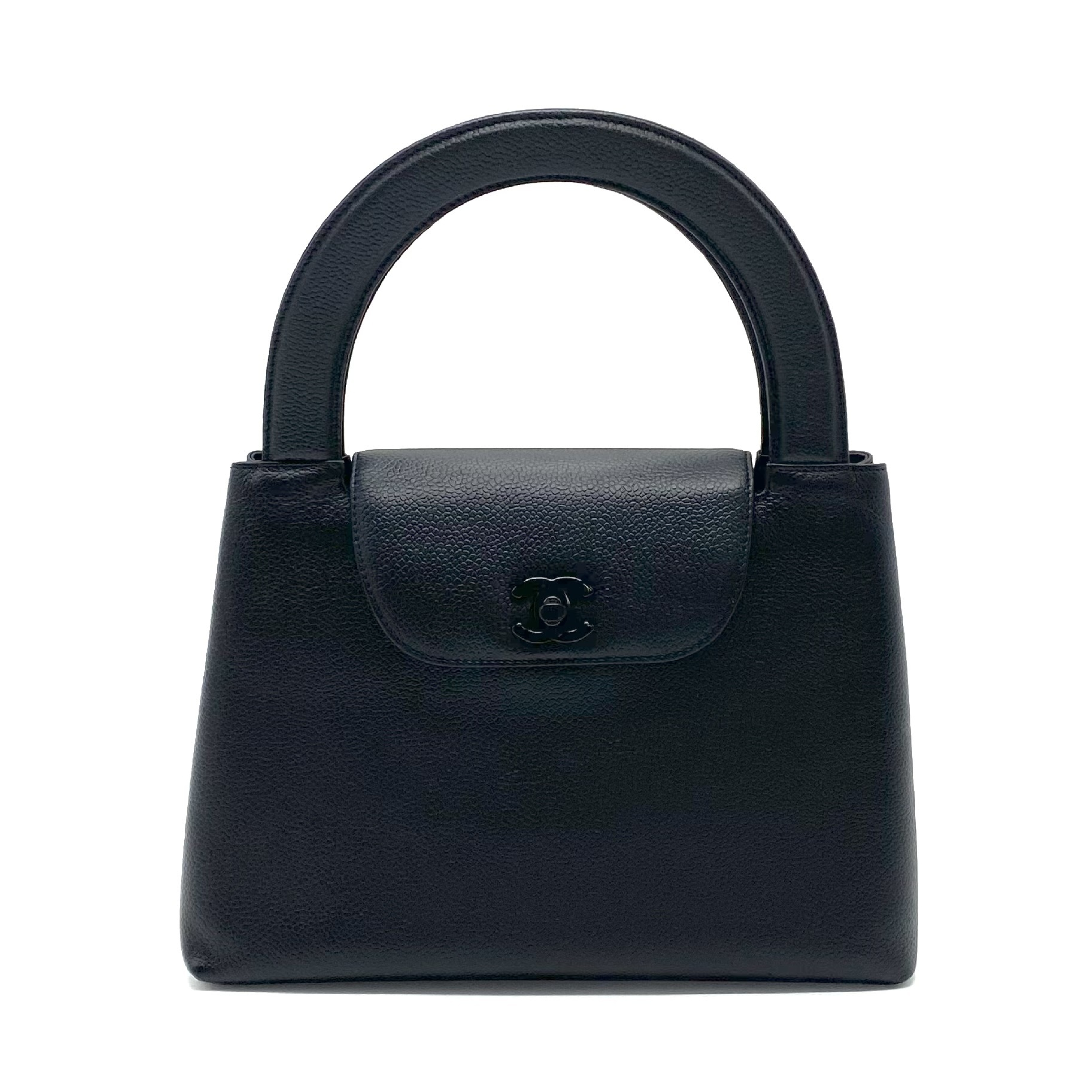 Coco Mark Turnlock Caviar Skin Handbag — view 2