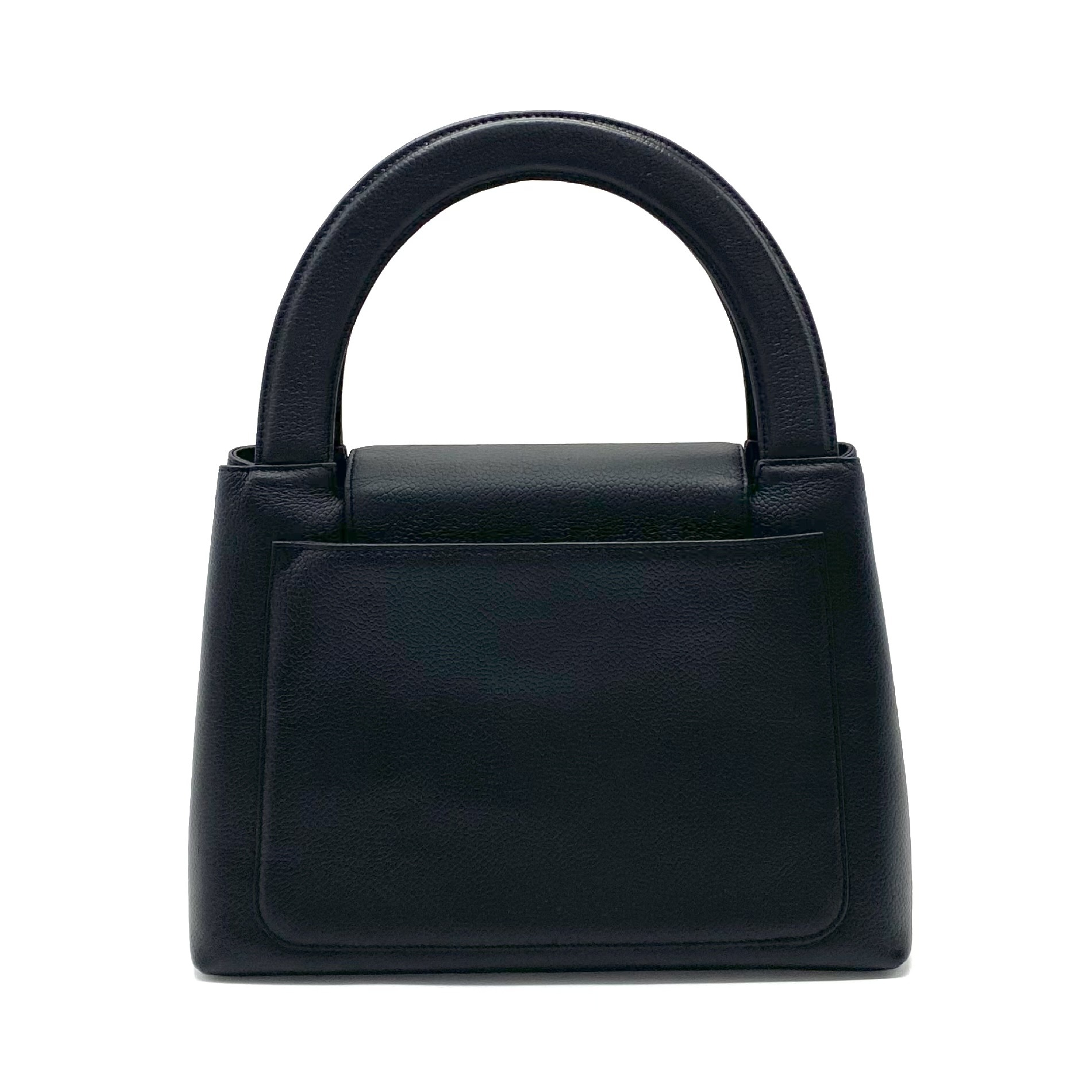 Coco Mark Turnlock Caviar Skin Handbag — view 3