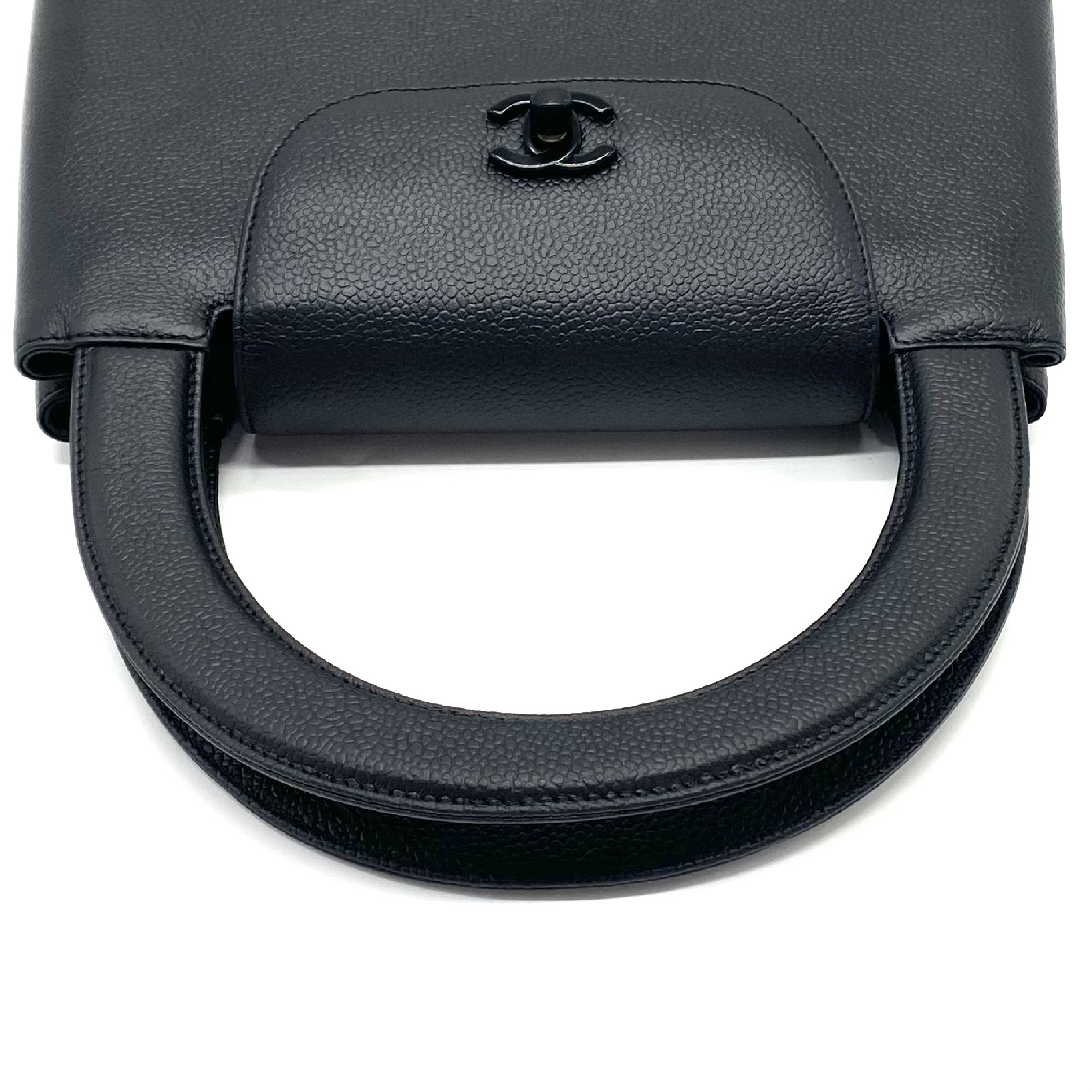 Coco Mark Turnlock Caviar Skin Handbag — view 6